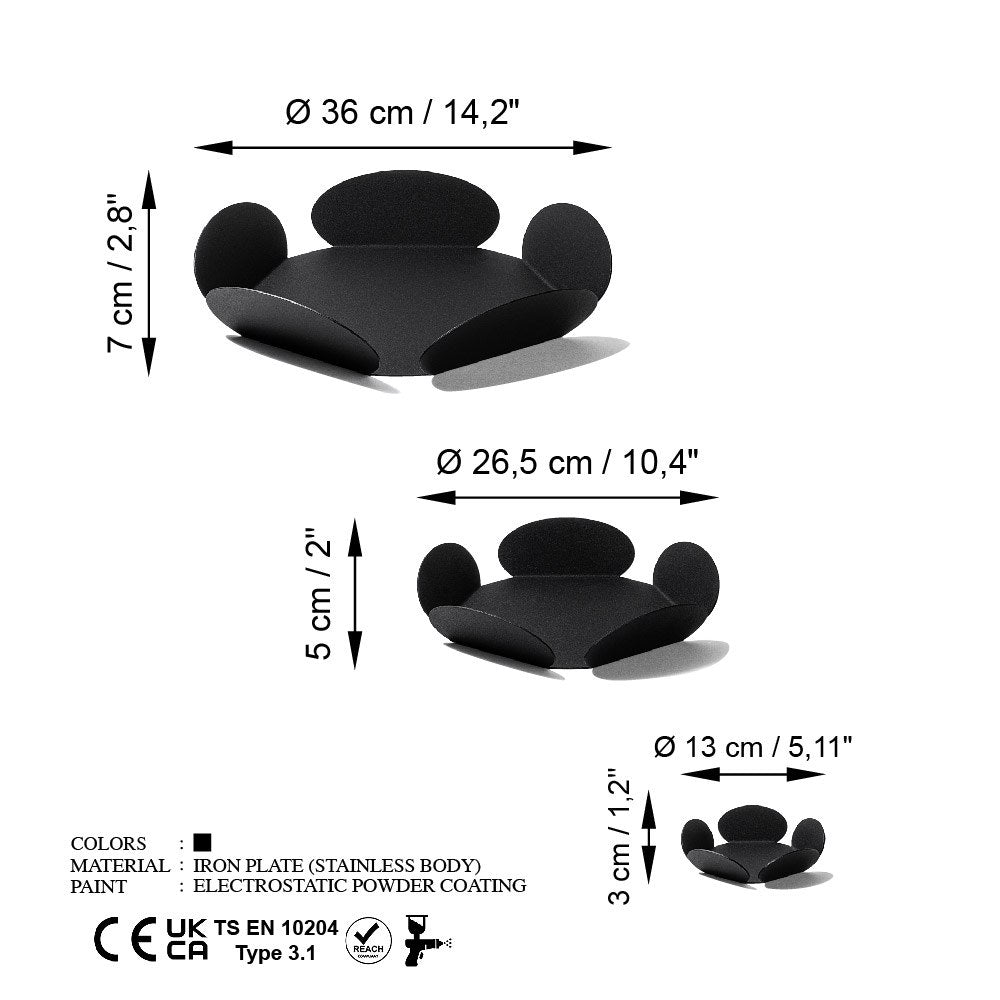 Decorative Metal Accessory Set of 3 Black | 247HFM1101