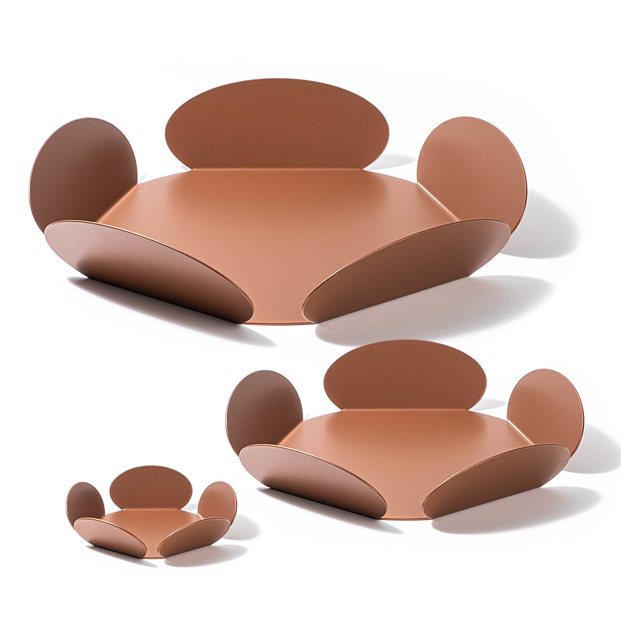Set di 3 accessori decorativi in metallo color rame | 247HFM1102