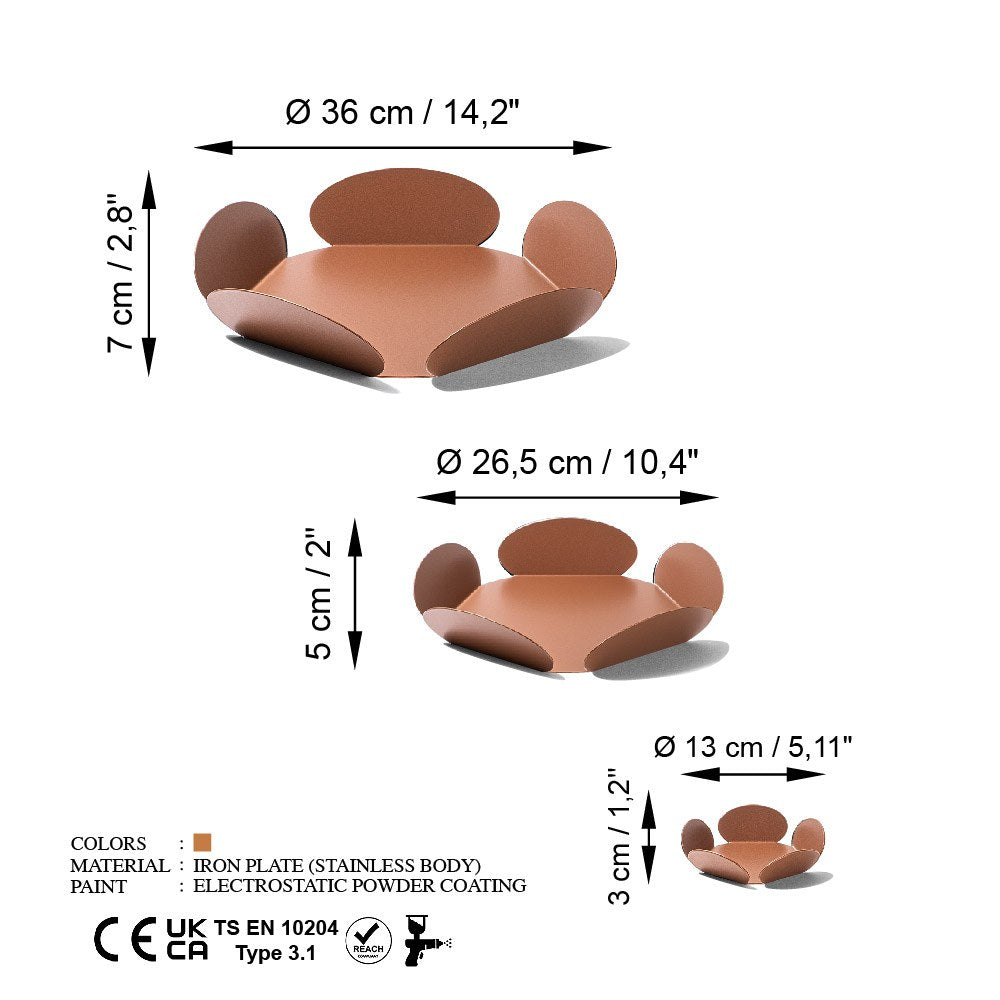 Decorative Metal Accessory Set of 3 Copper | 247HFM1102