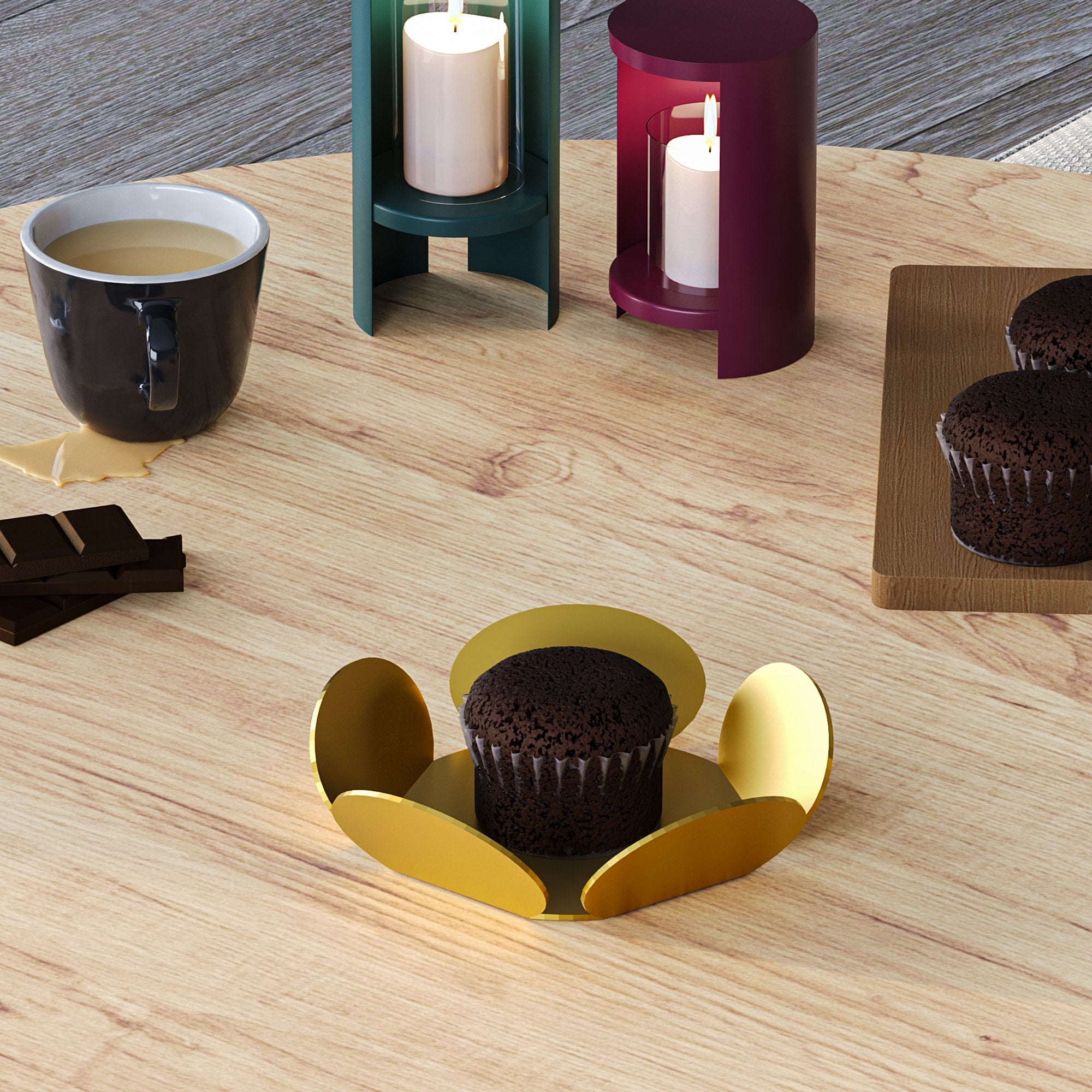 Decorative Metal Accessory Set of 3 Gold | 247HFM1103