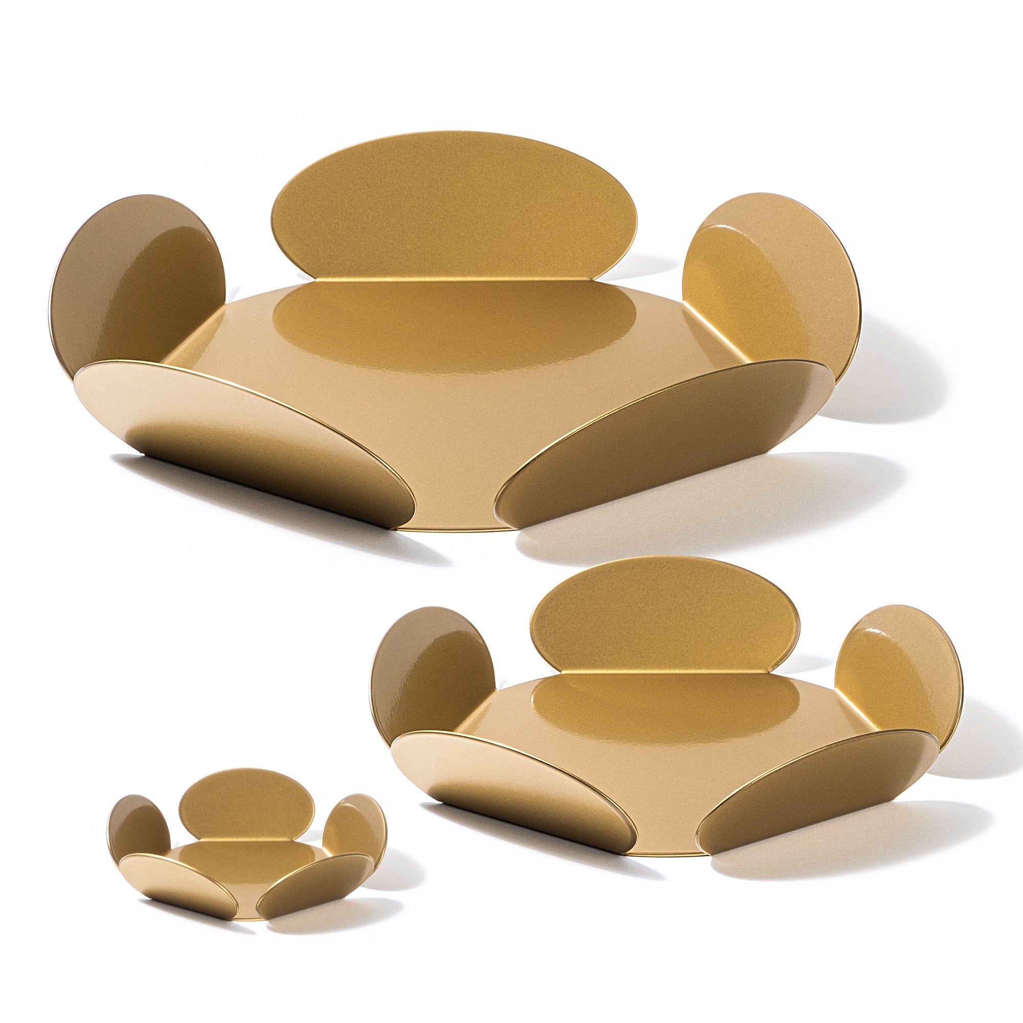 Set di 3 accessori decorativi in metallo color oro | 247HFM1103