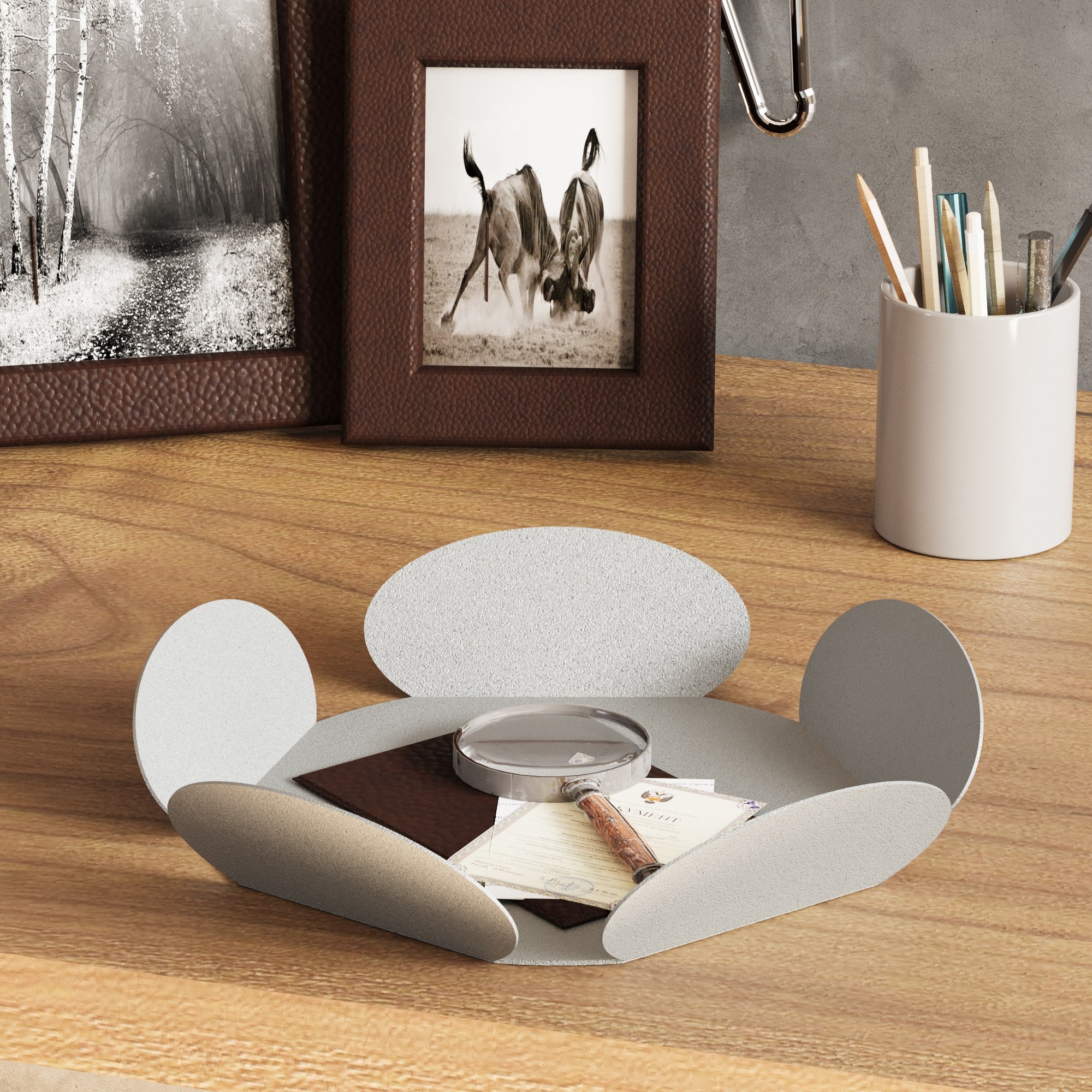 Decorative Metal Accessory Set of 3 Light Grey | 247HFM1104