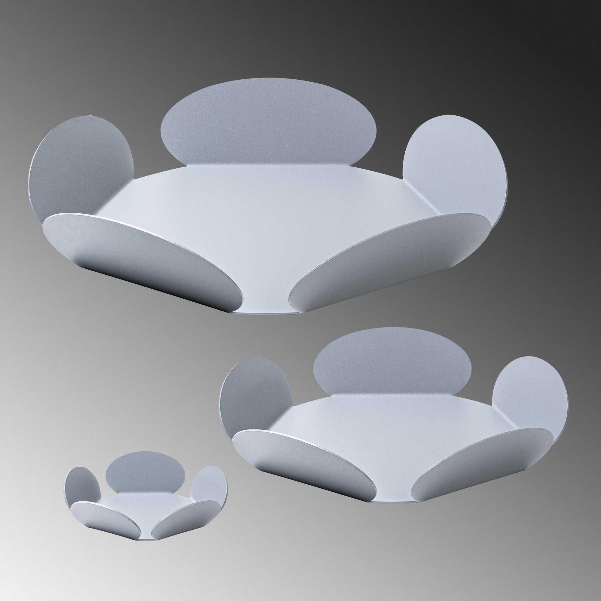 Decorative Metal Accessory Set of 3 Light Grey | 247HFM1104
