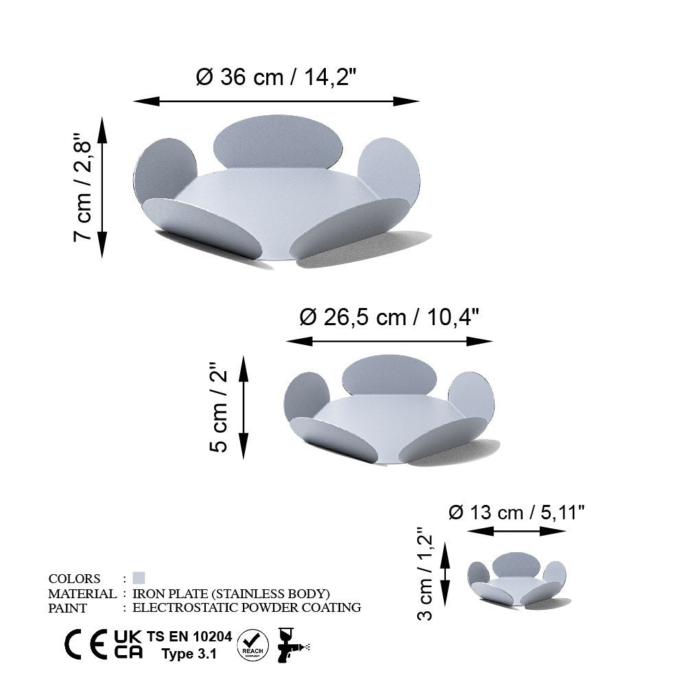 Decorative Metal Accessory Set of 3 Light Grey | 247HFM1104