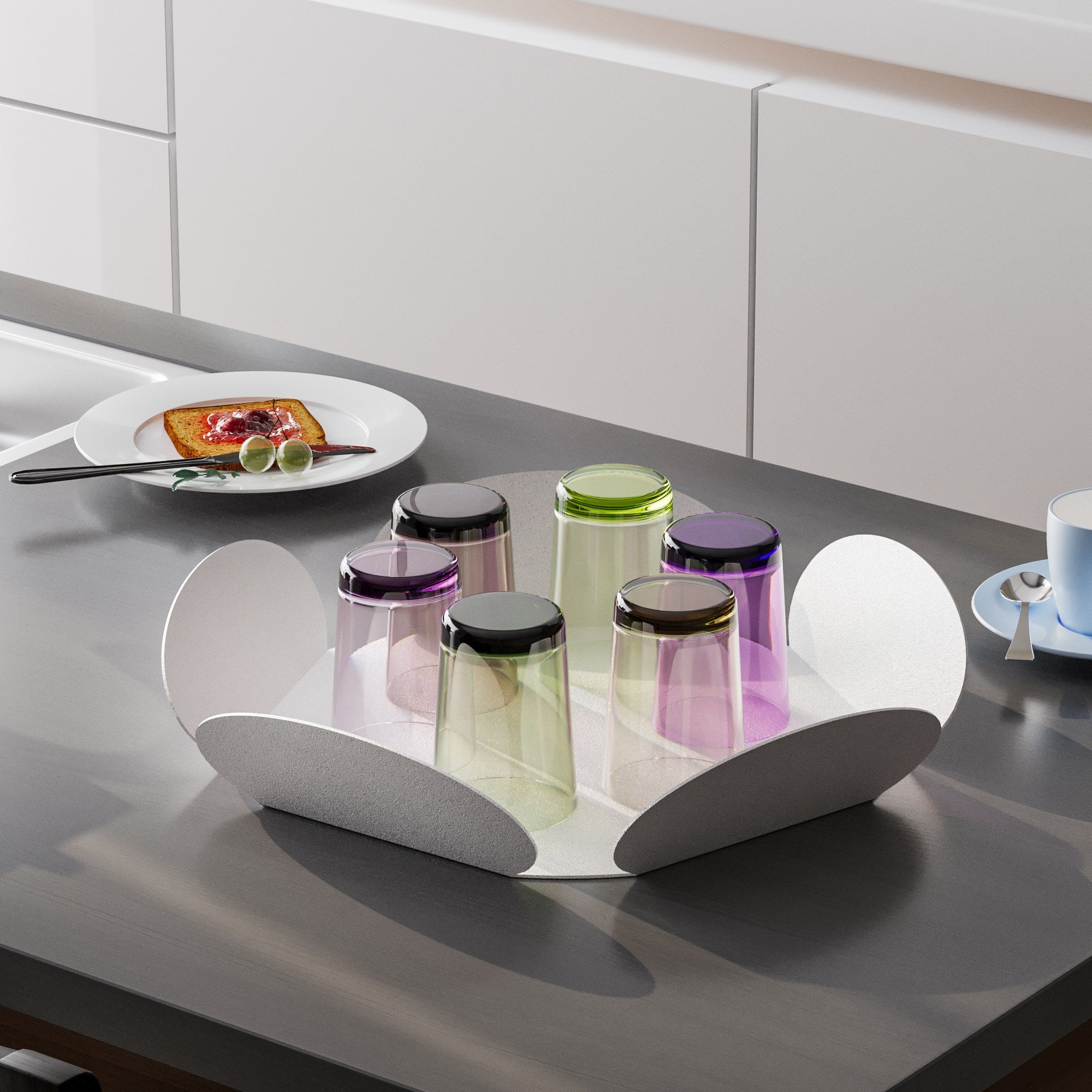 Decorative Metal Accessory Set of 3 White | 247HFM1105