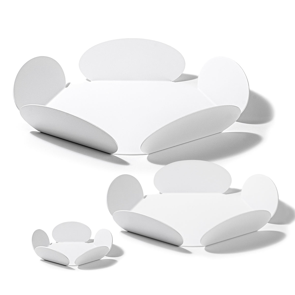 Decorative Metal Accessory Set of 3 White | 247HFM1105