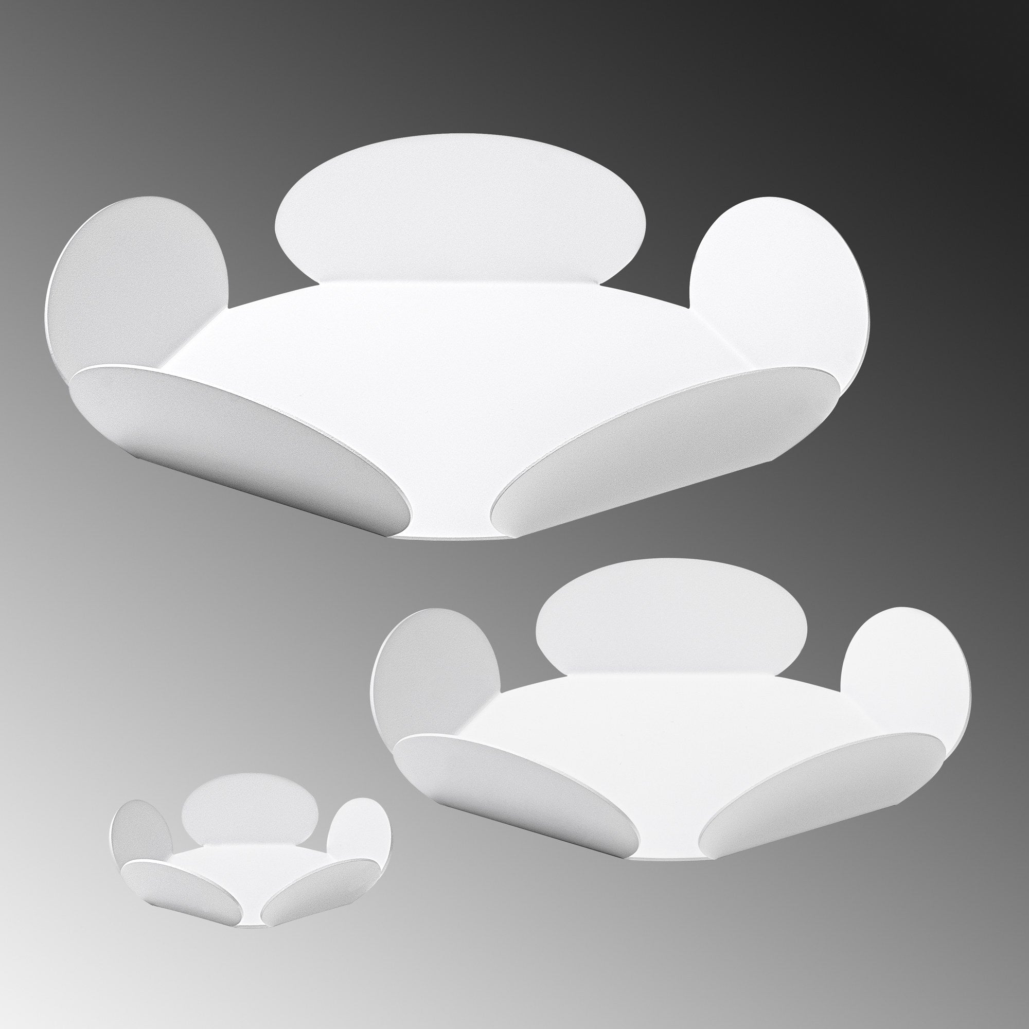 Decorative Metal Accessory Set of 3 White | 247HFM1105