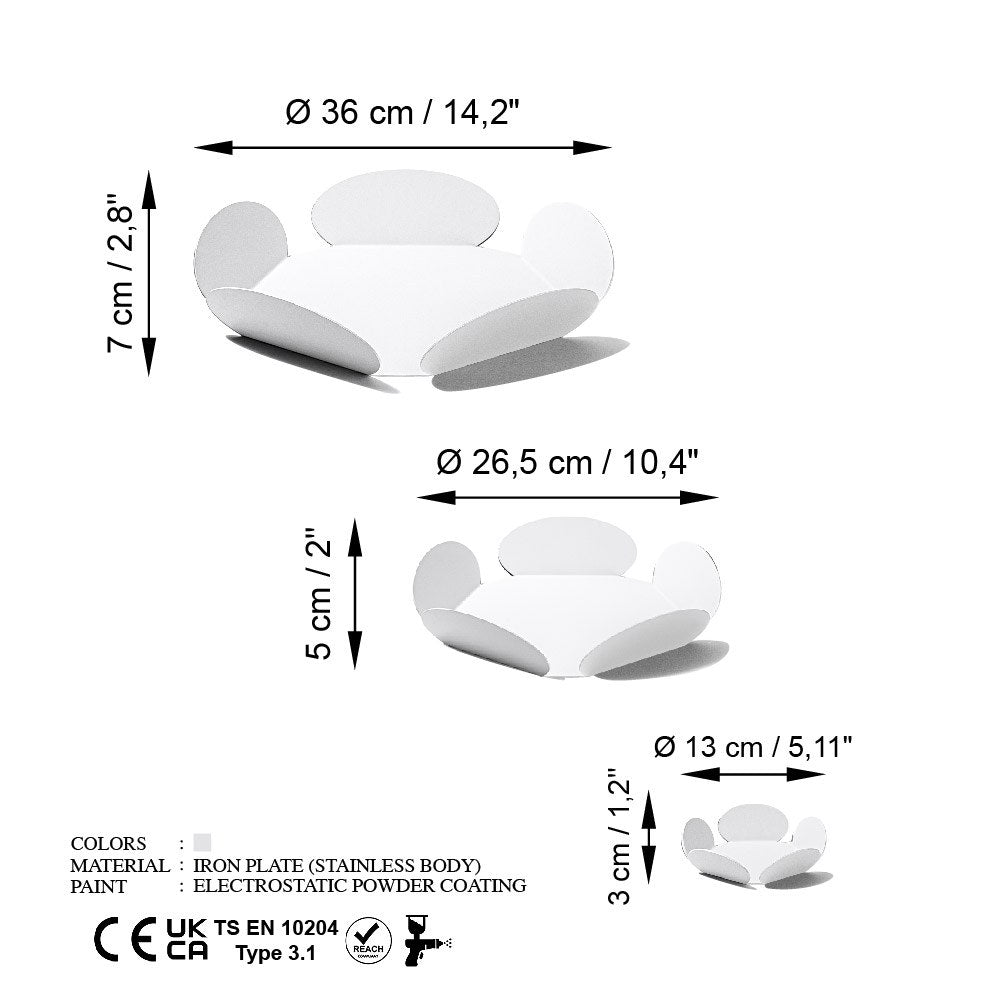 Decorative Metal Accessory Set of 3 White | 247HFM1105