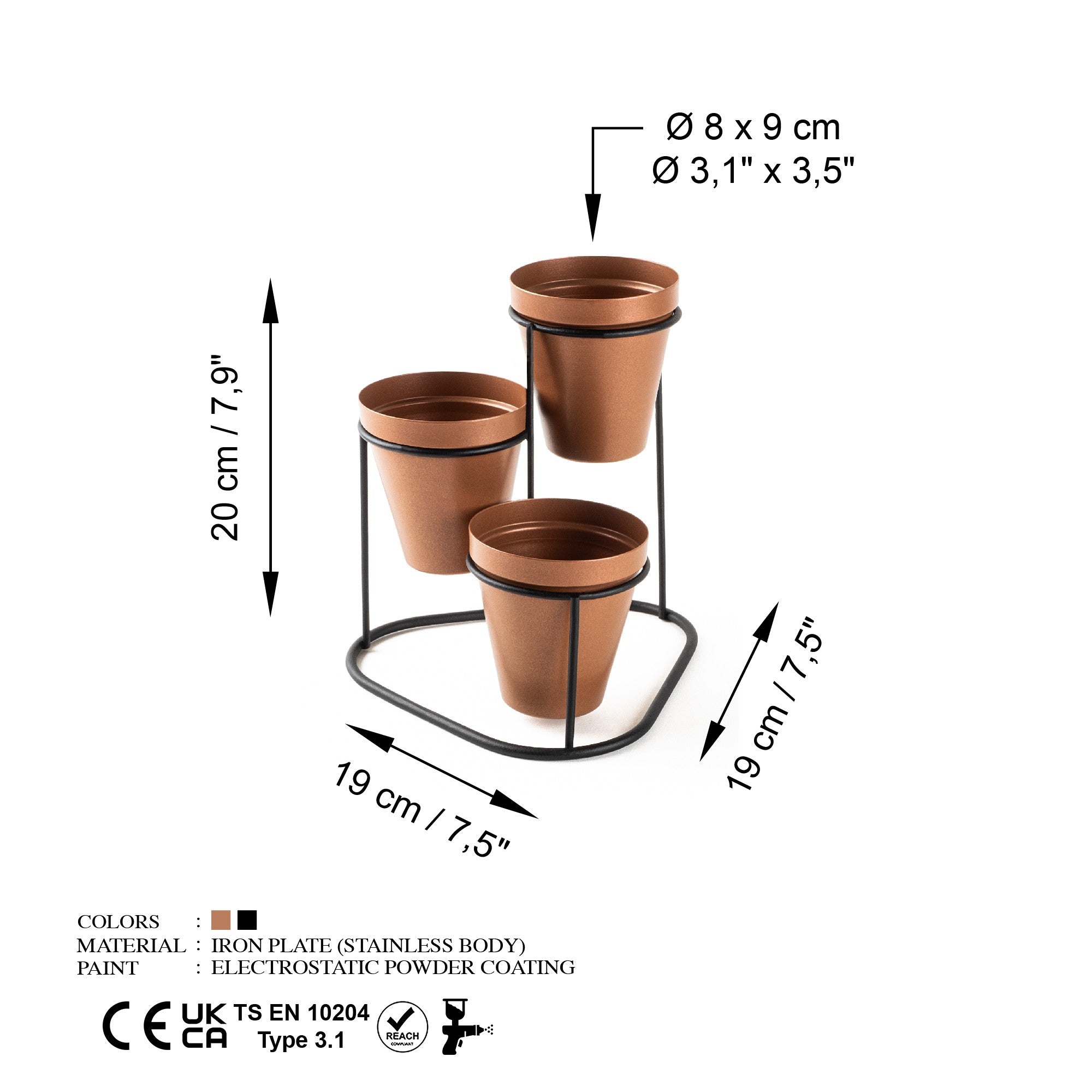 Decorative Metal Accessory Copper and Black | 247HFM1156