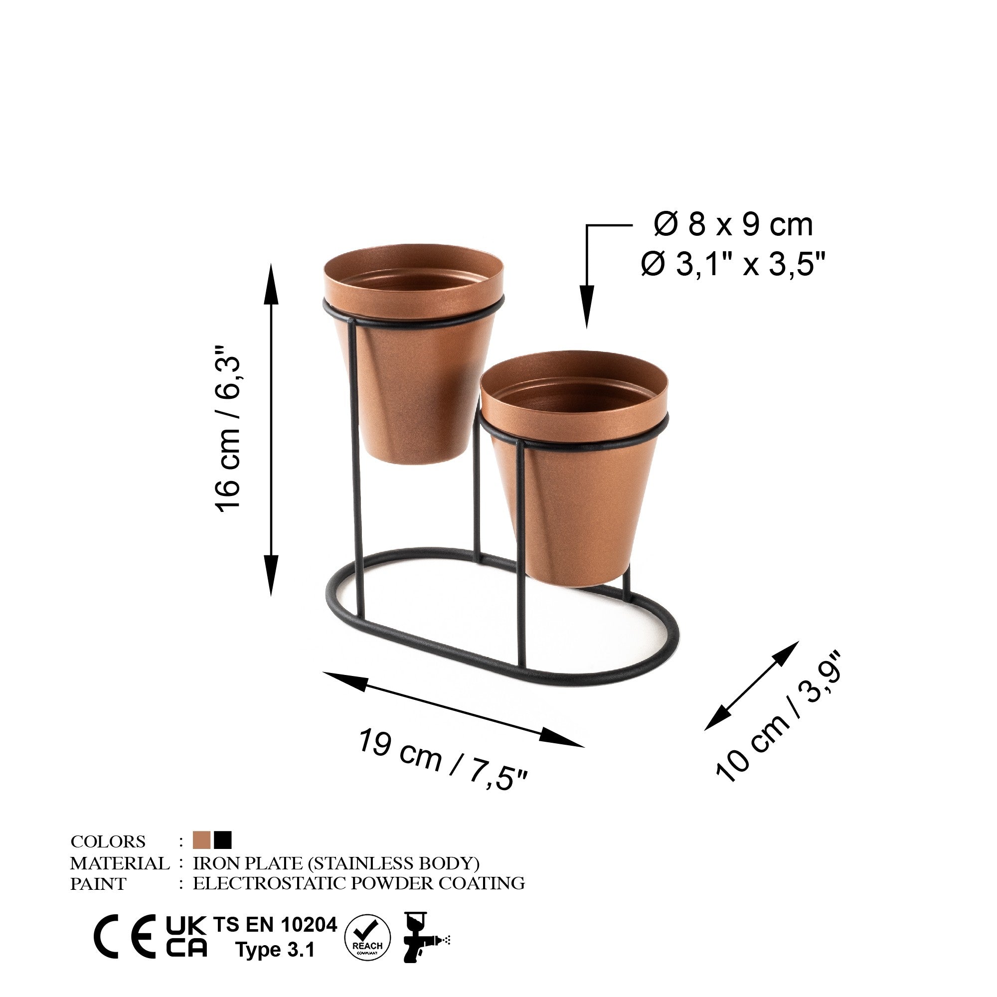 Decorative Metal Accessory Copper and Black | 247HFM1160