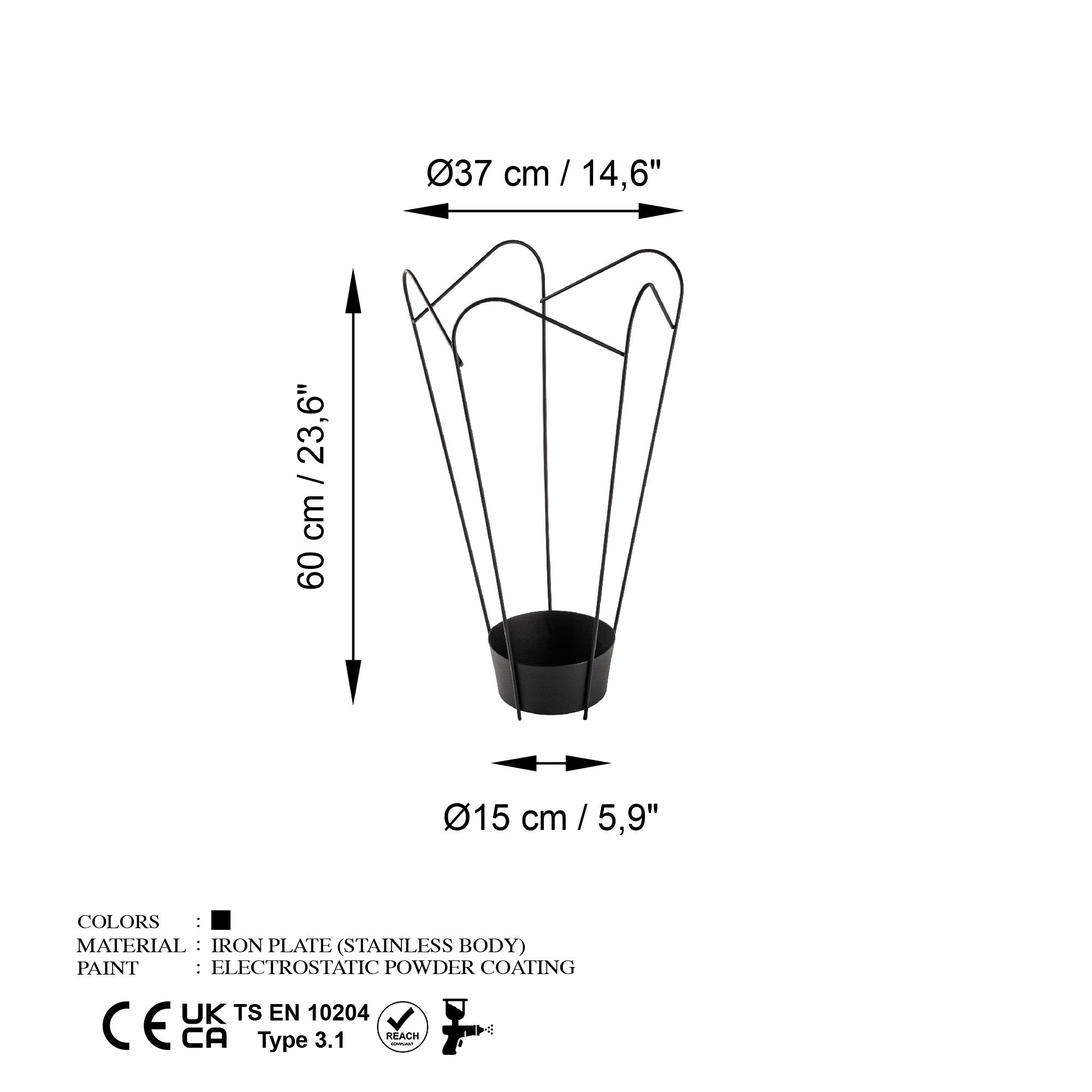Decorative Metal Accessory Black | 247HFM1161