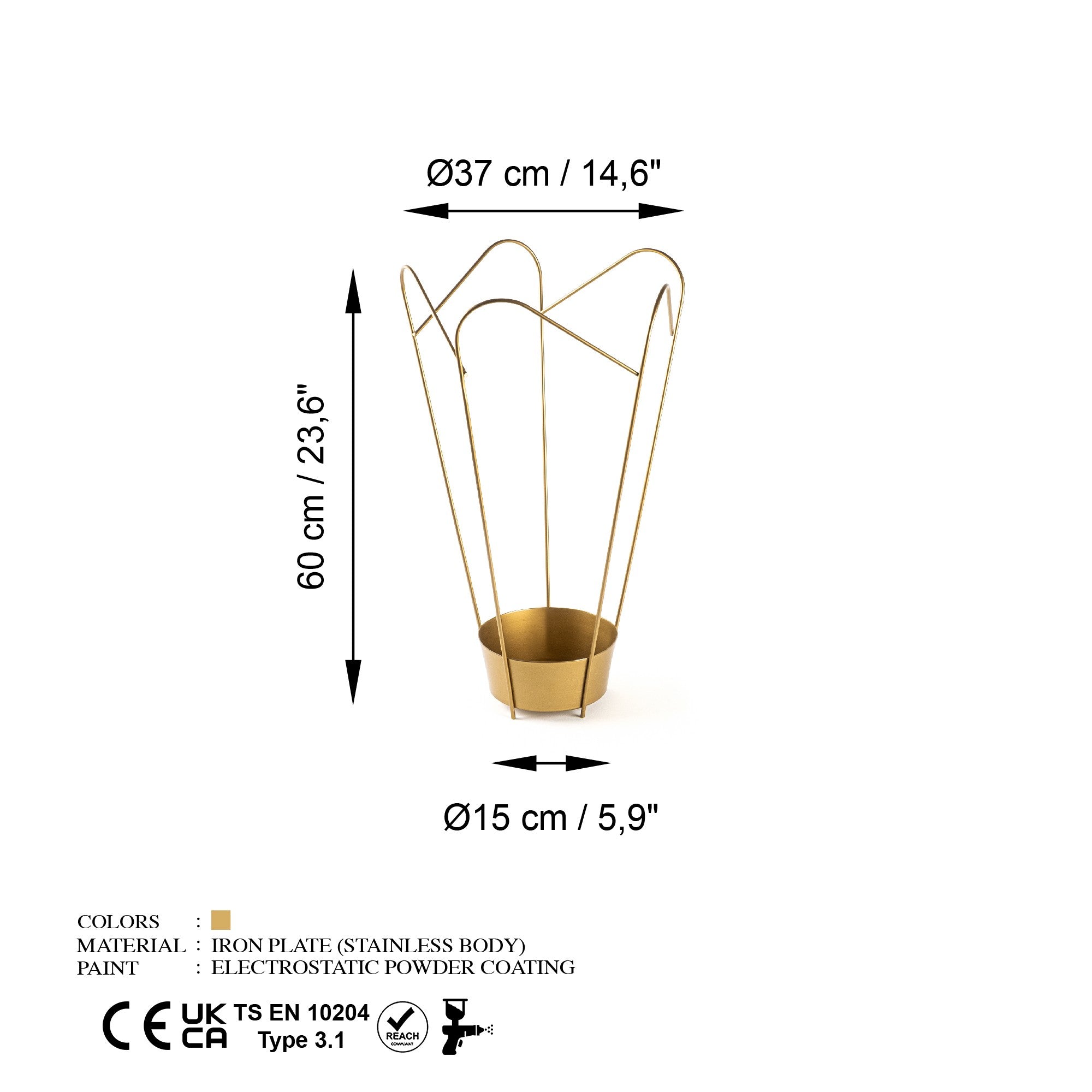 Decorative Metal Accessory Gold | 247HFM1162