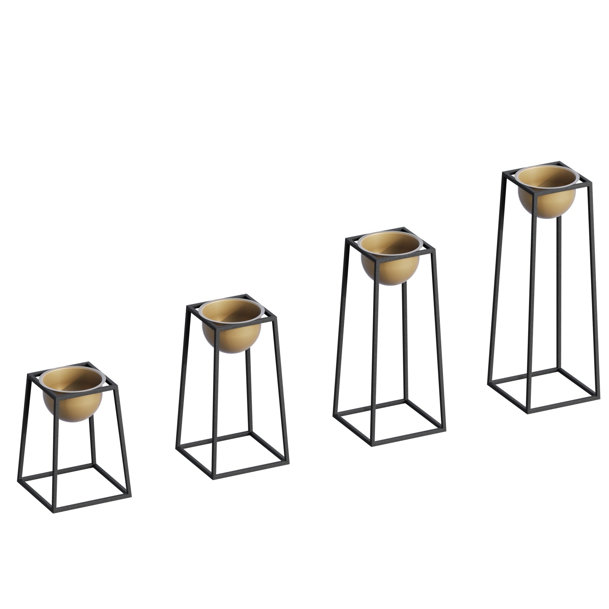 Vaso decorativo in metallo nero e oro – Design 1165