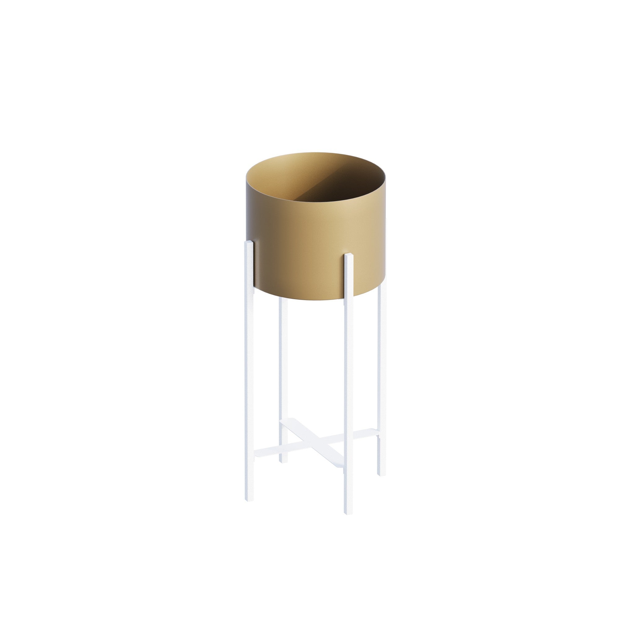 Vaso decorativo in metallo bianco e oro – Design 1199