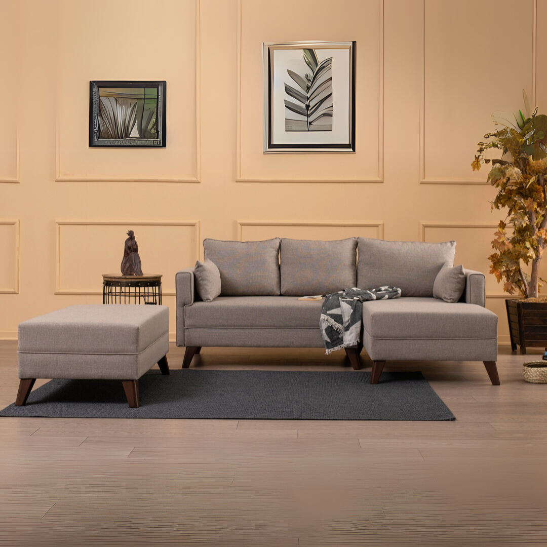 Bella – Cream L Shaped Corner Sofa Bed | Modular Sectional