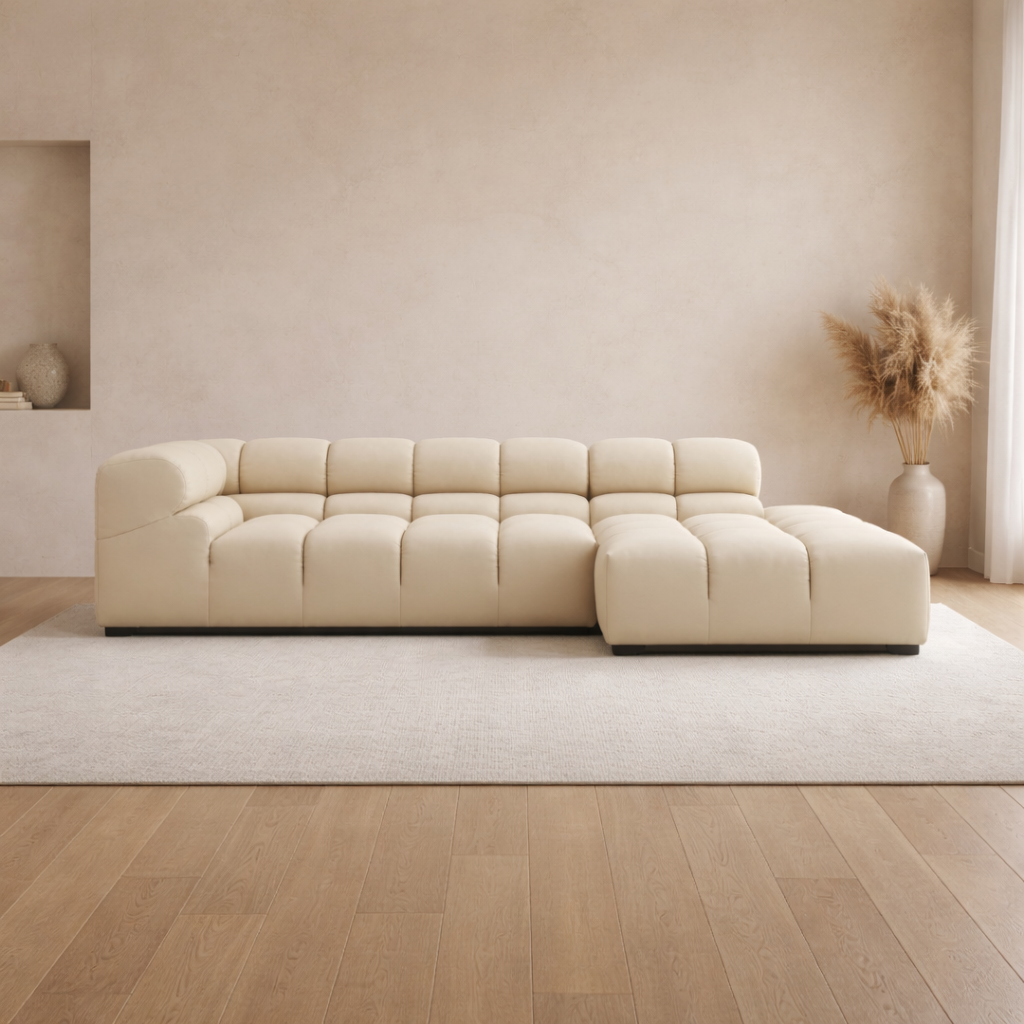 Long Chaise with Cut Backrest on Right – Tully Modular Sofa