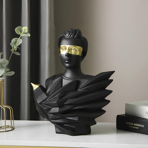 Objet décoratif en résine noir – 31 × 11 cm