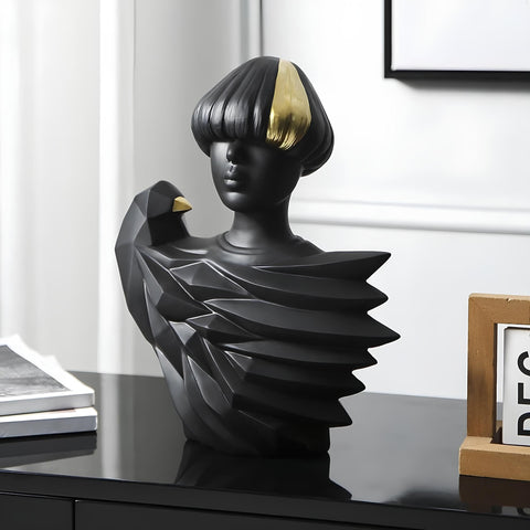 Objet décoratif en résine noir – 30 × 11 cm