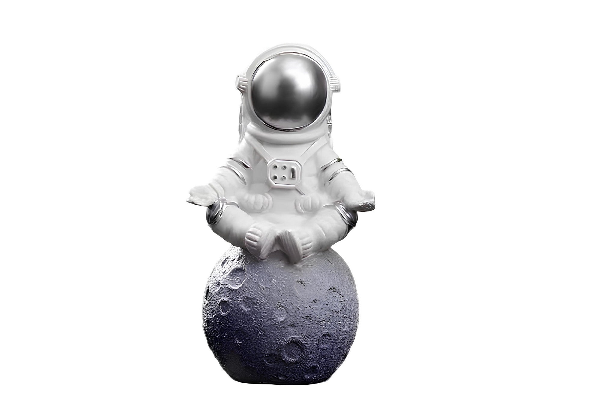 Oggetto decorativo bianco e argento