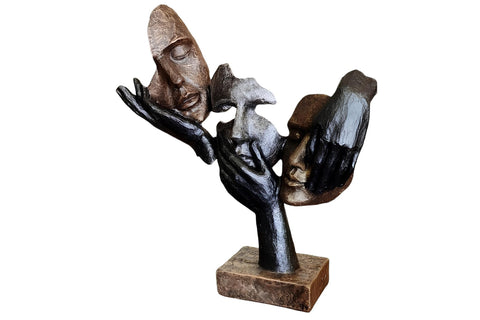 Objet décoratif en résine noir & doré – 33 cm