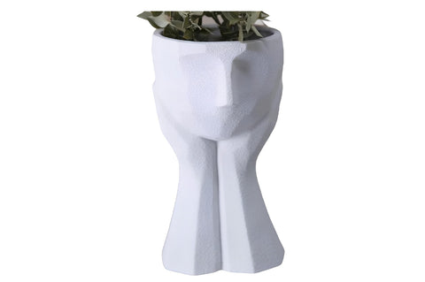 White Polyester Decorative Pot