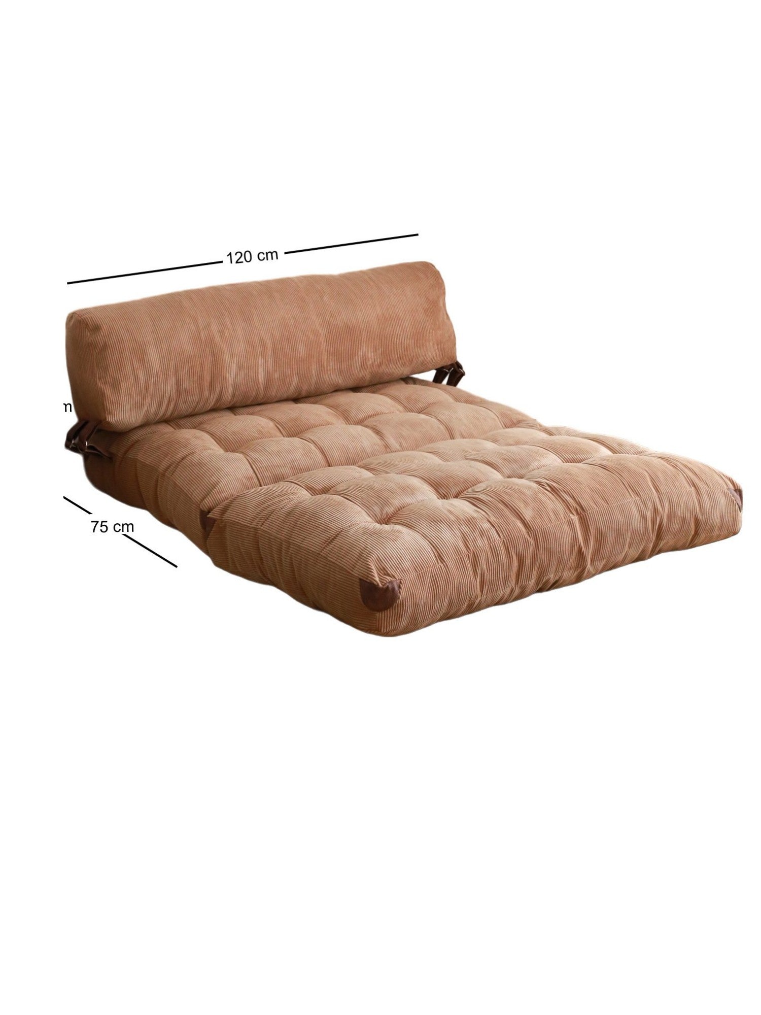 Folding Kadife 2 - Camel Two-Seater Sofa Bed