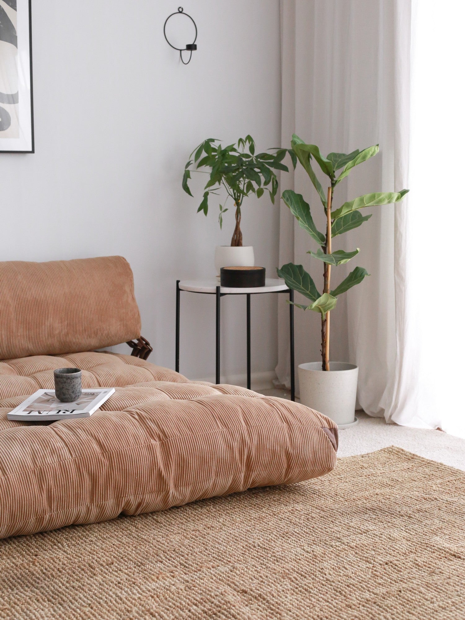 Folding Kadife 2 - Camel Two-Seater Sofa Bed