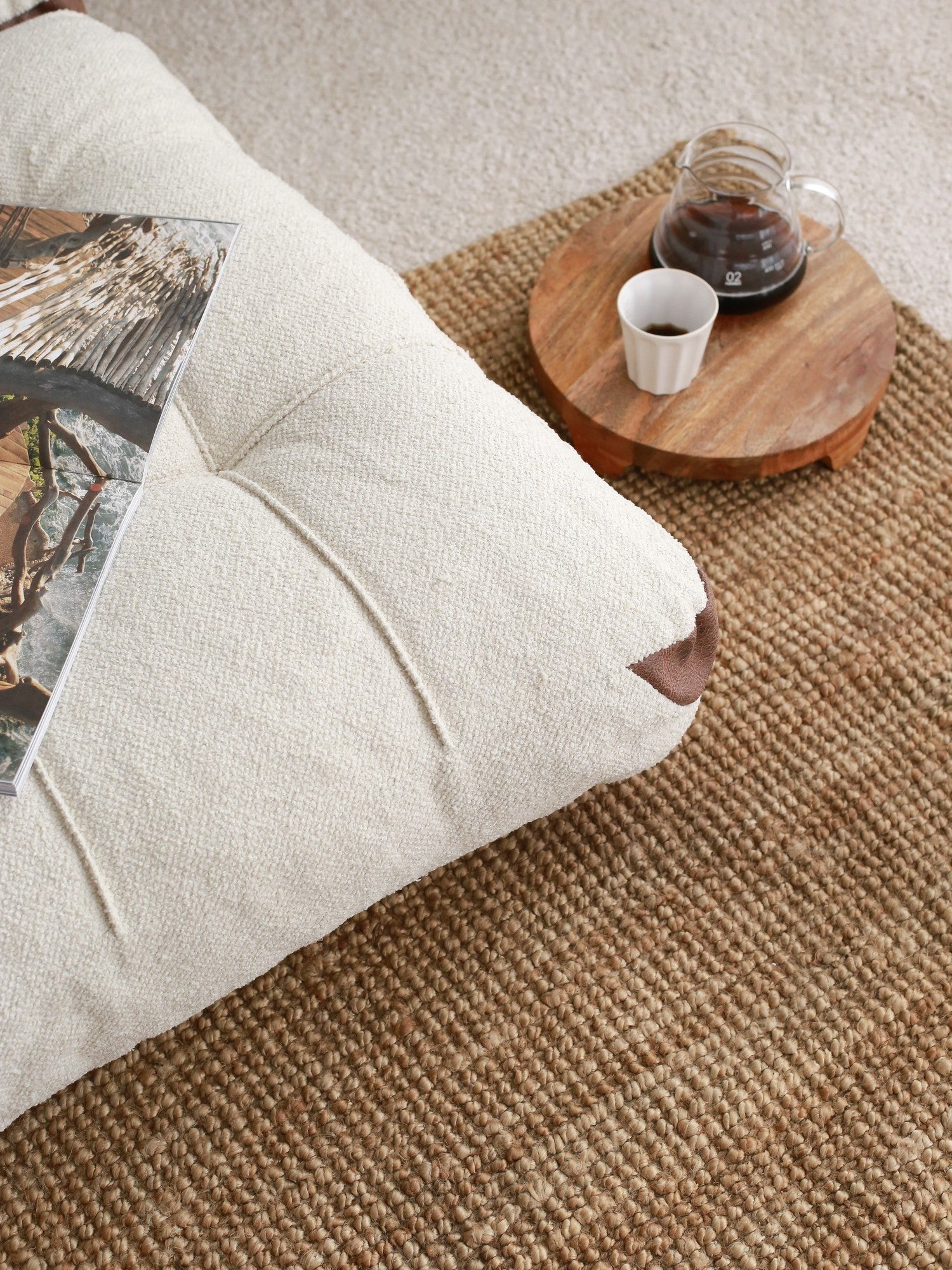 Folding Teddy 2 Cream Two-Seater Sofa Bed