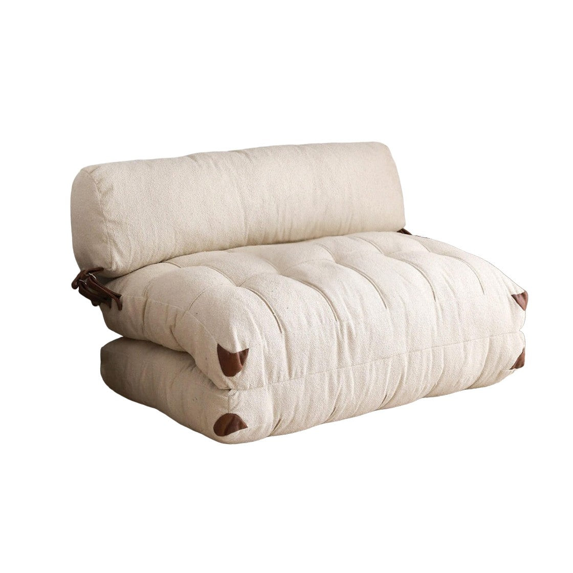 Folding Teddy 2 Cream Two-Seater Sofa Bed