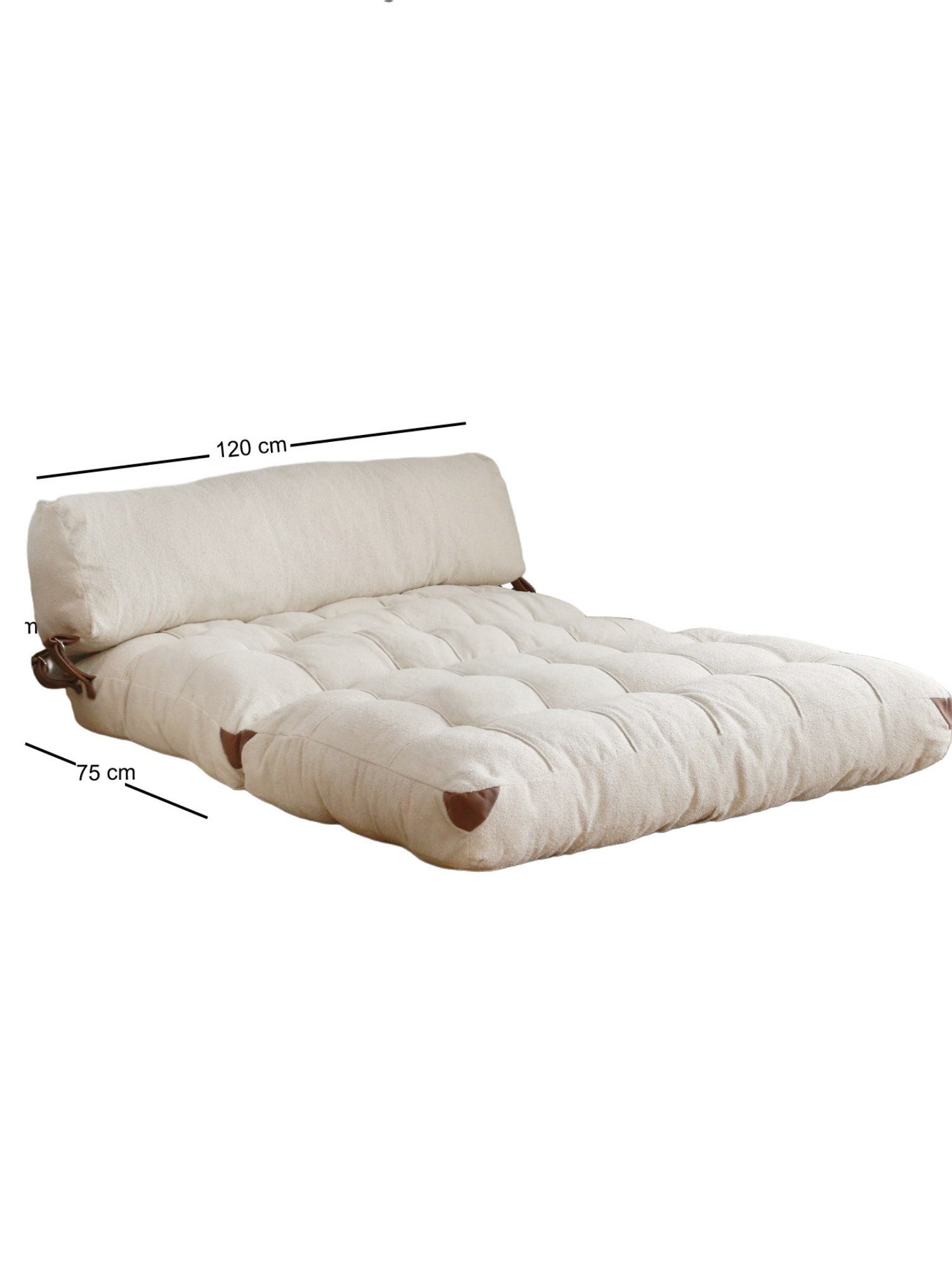 Folding Teddy 2 Cream Two-Seater Sofa Bed