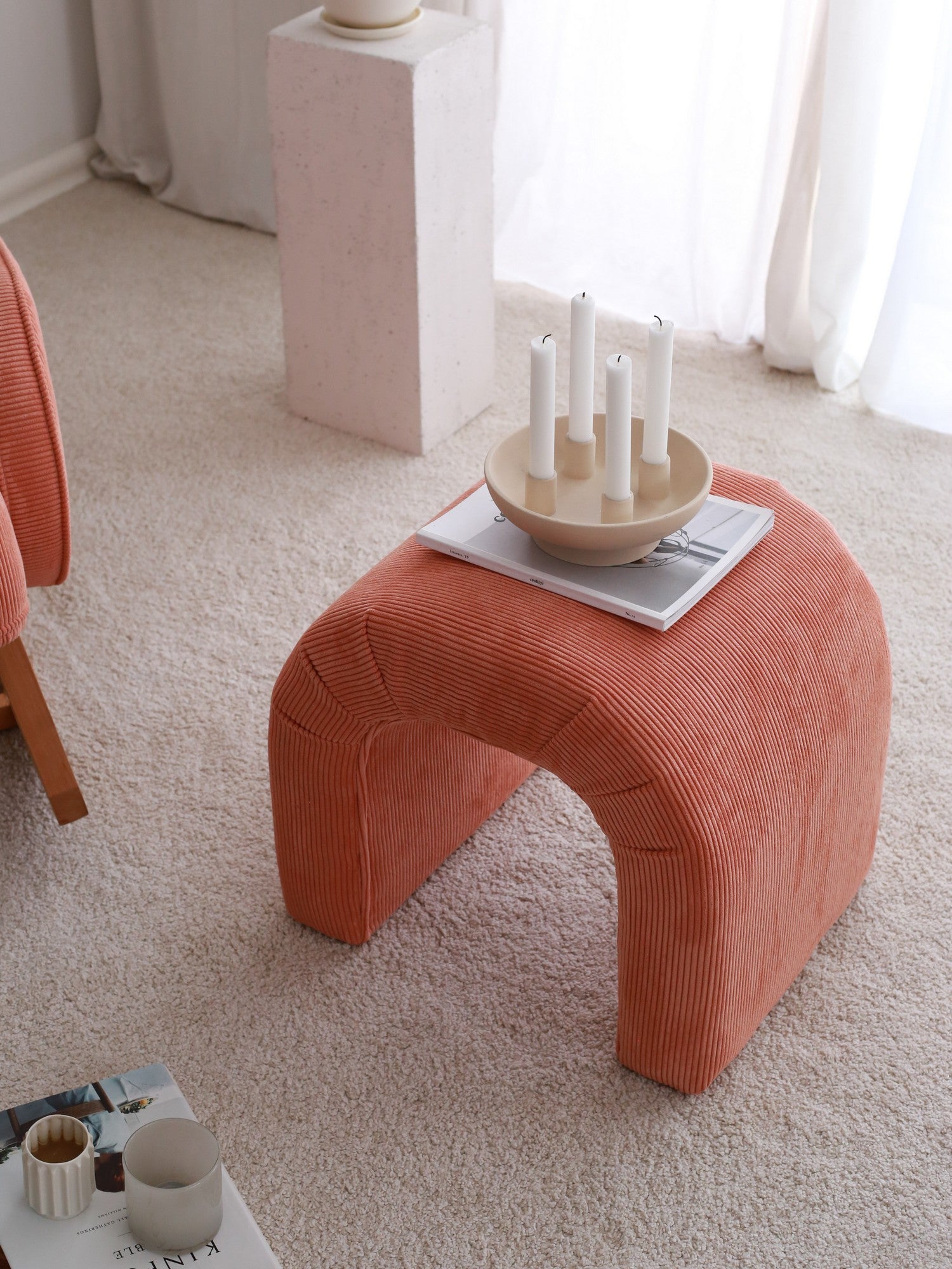 Nu  | Coral Pouffe – Modern Upholstered Ottoman