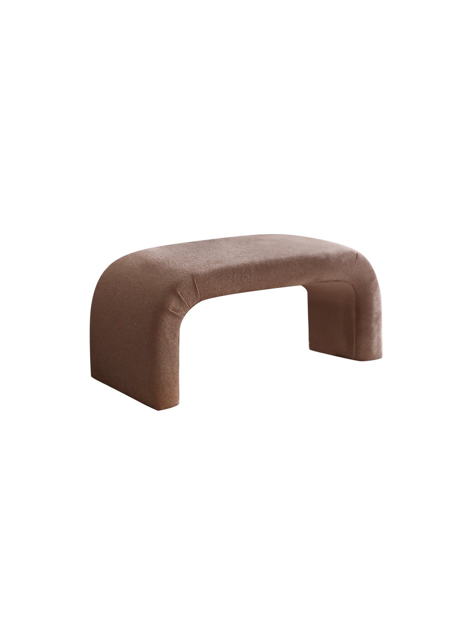 Nu Bench - Brown | Brown Pouffe – Modern Upholstered ottoman