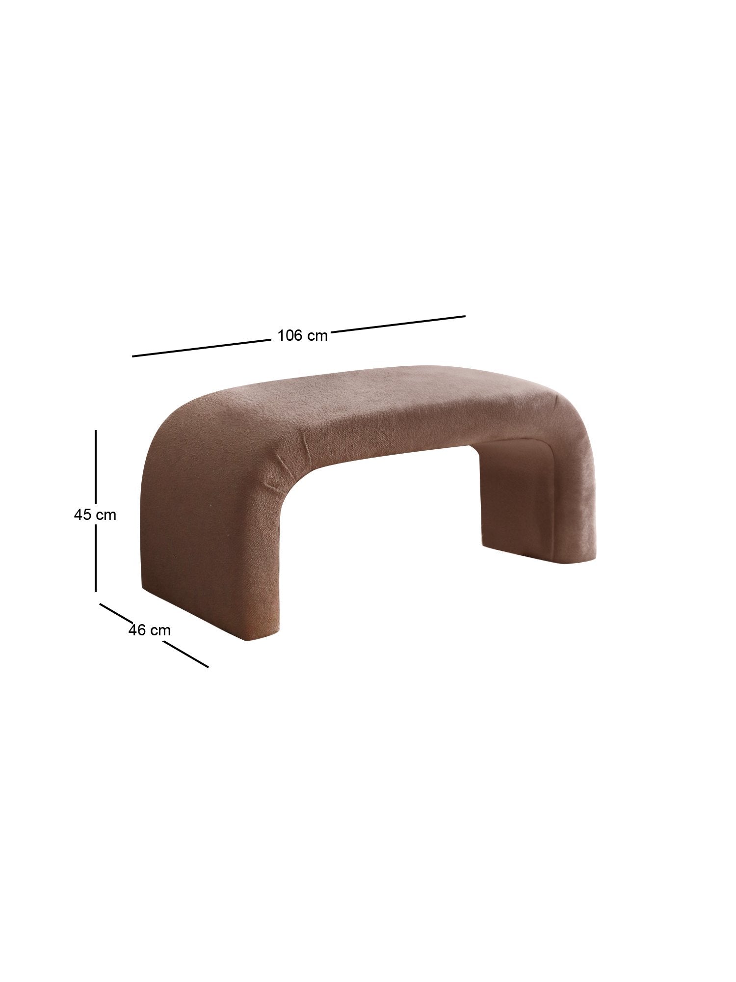 Nu Bench - Brown | Brown Pouffe – Modern Upholstered ottoman