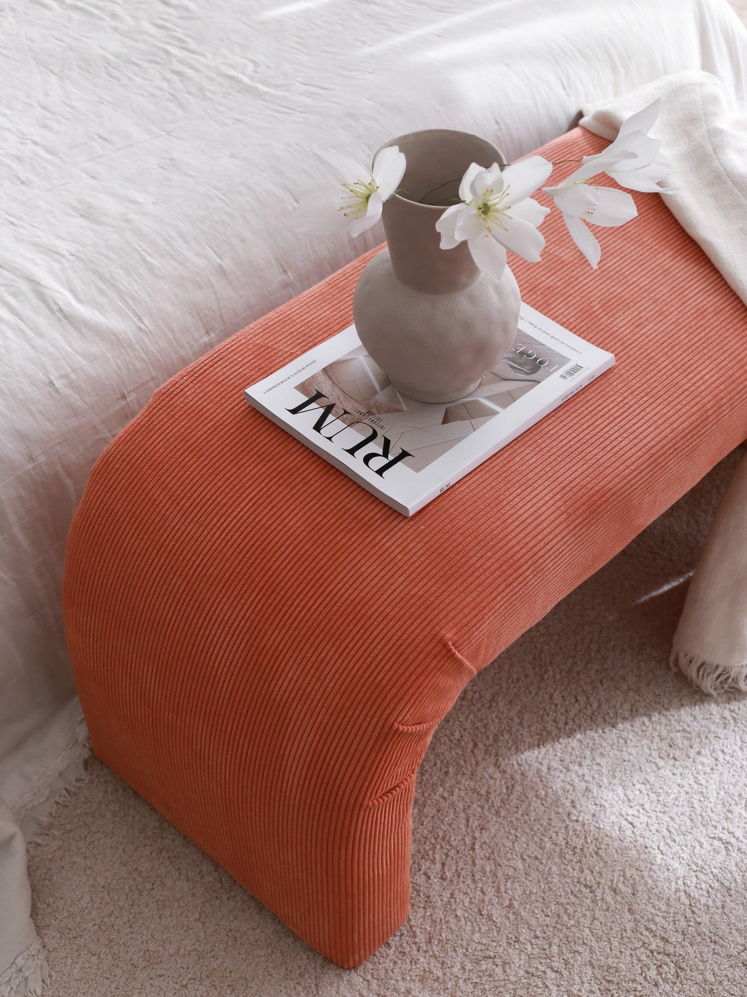 Nu Bench - | Coral Pouffe – Modern Upholstered Ottoman