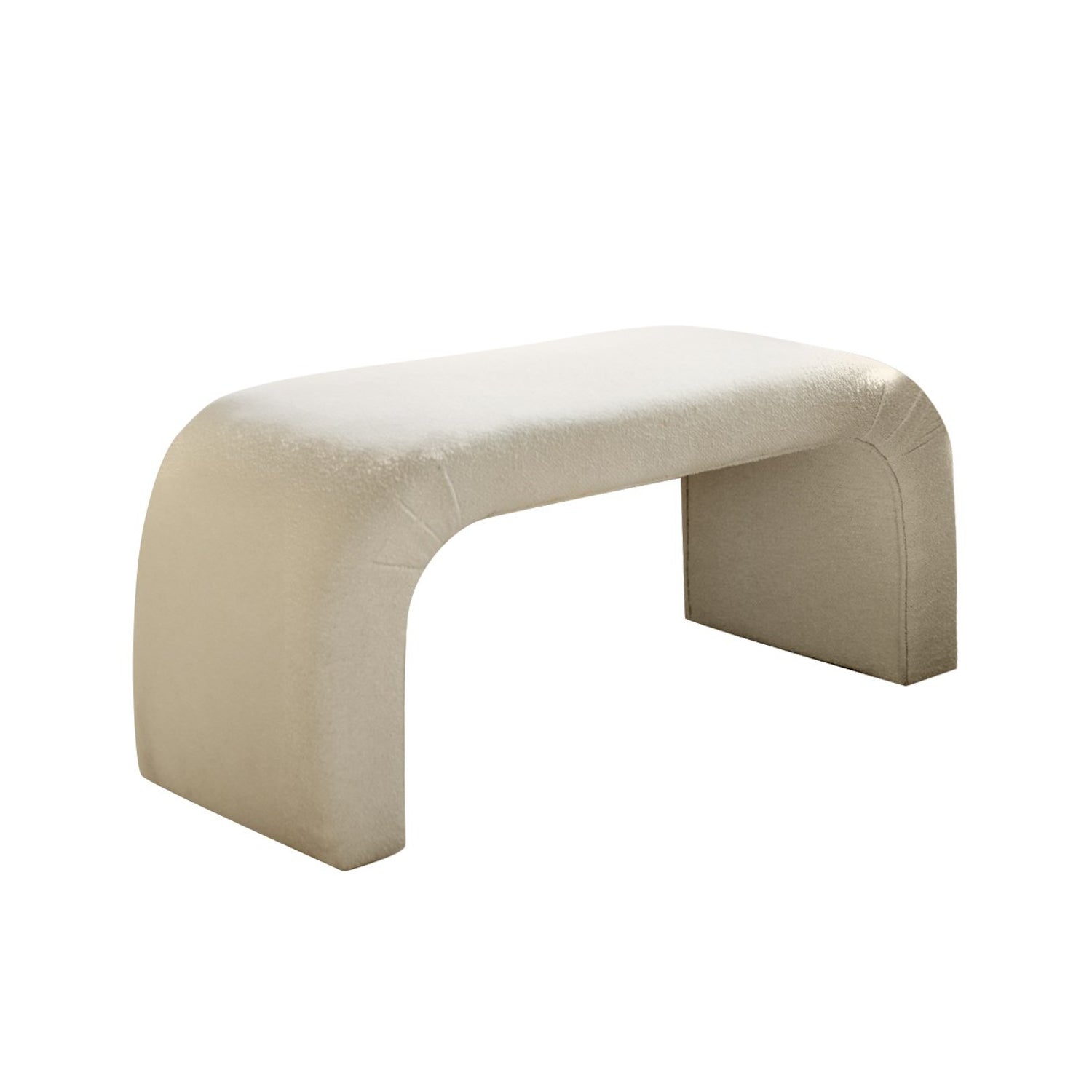 Nu Bench - | White Pouffe – Modern Upholstered Ottoman