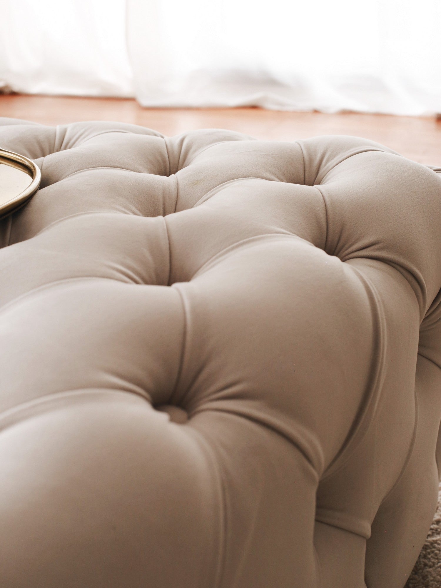 Chester  | Cream Pouffe – Modern Upholstered Ottoman