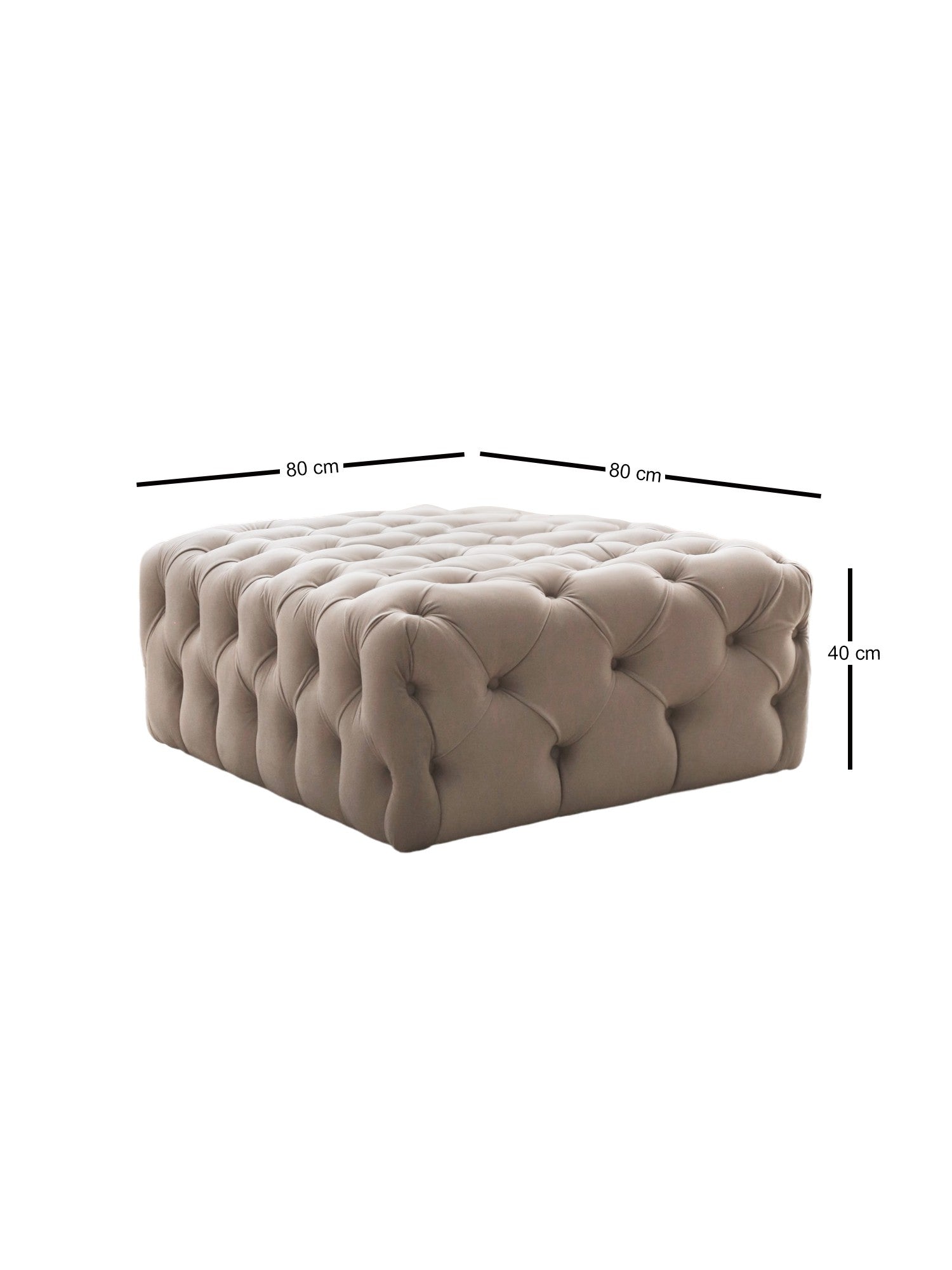 Chester  | Cream Pouffe – Modern Upholstered Ottoman