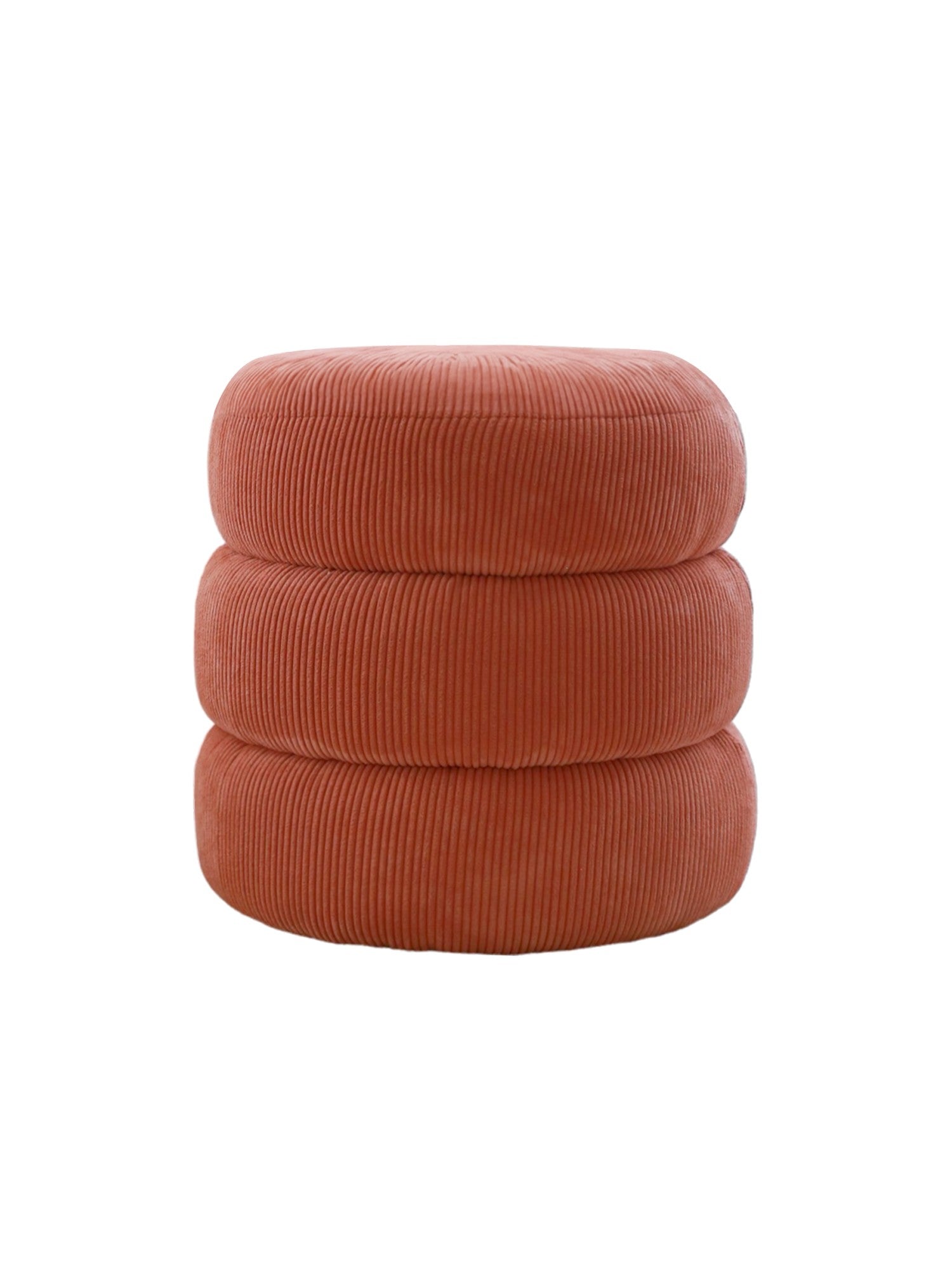 Boum - Vermilion | Coral Pouffe – Modern Upholstered Ottoman