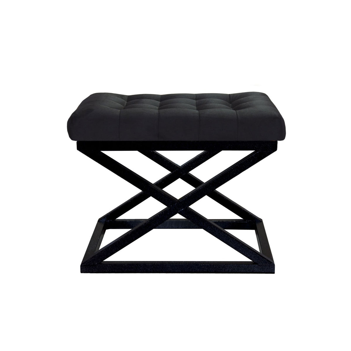 Capraz v2 Black Pouffe Modern Upholstered Ottoman