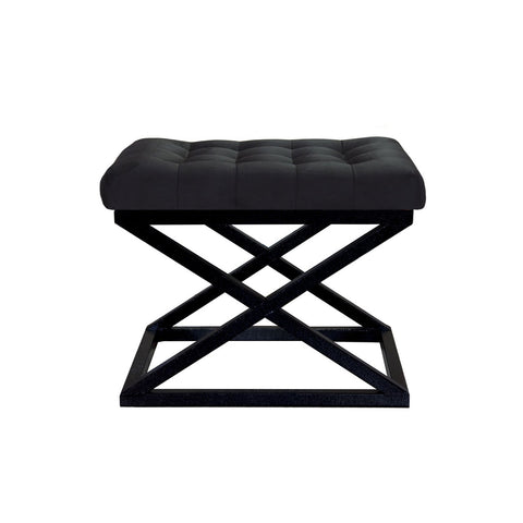 Capraz v2 | Black Pouffe – Modern Upholstered Ottoman