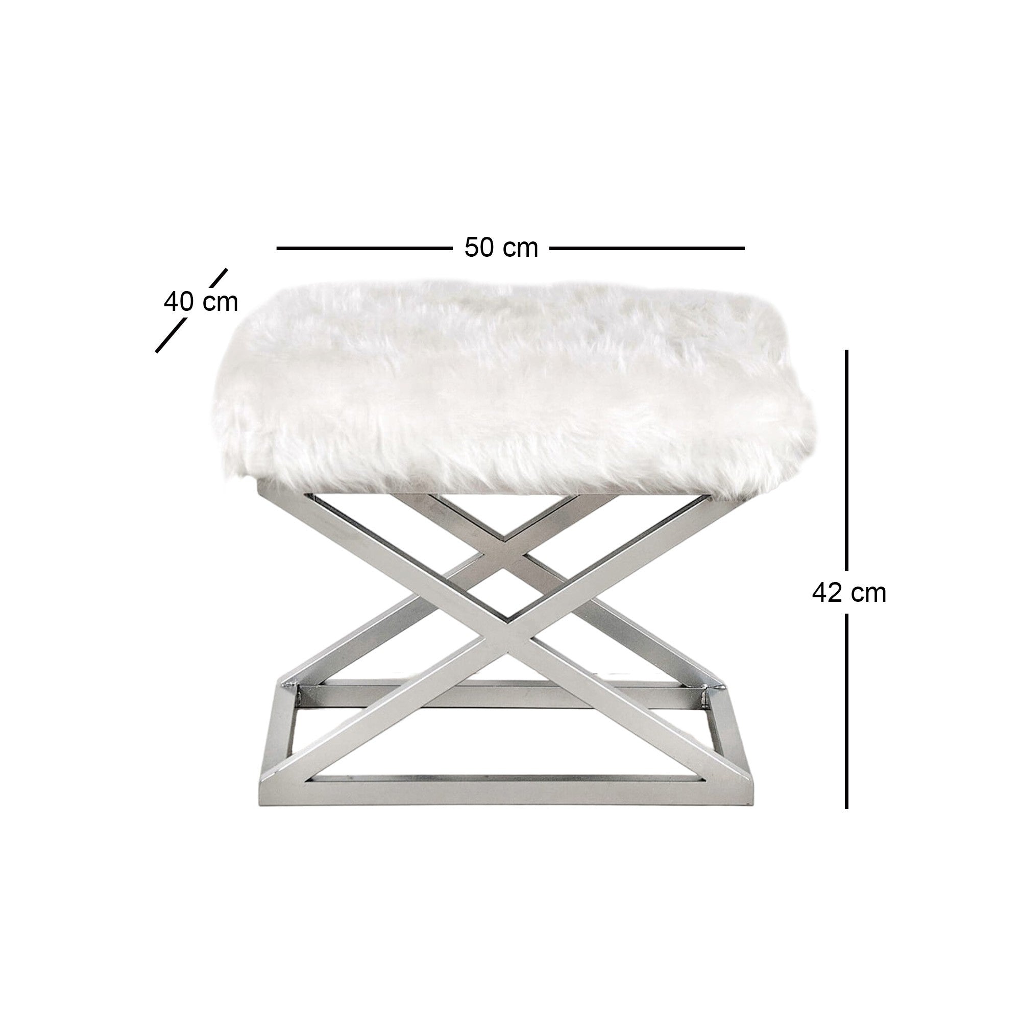 Capraz Plush | Silver
White Pouffe – Modern Upholstered Ottoman