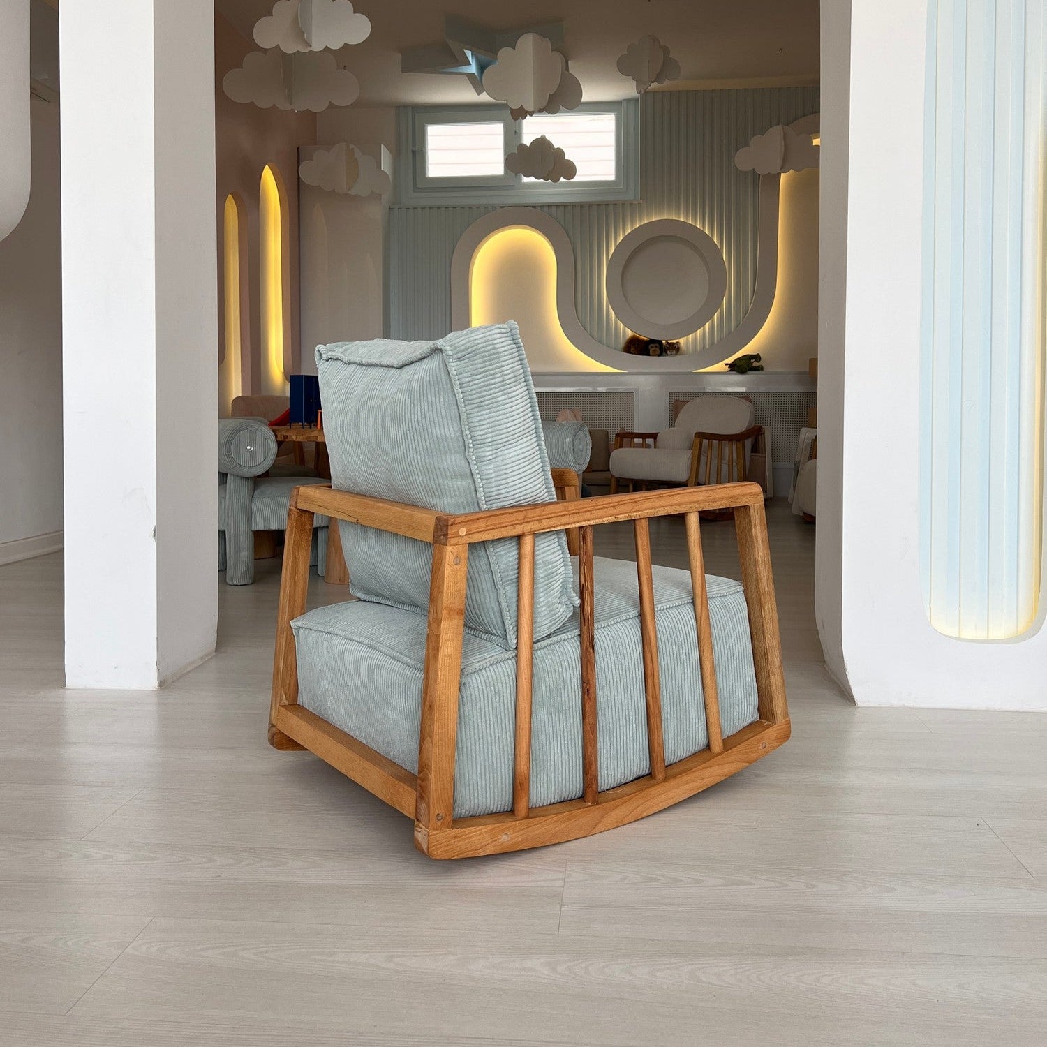 Sallanan  | Blue Wing Chair – Designer Lounge Armchair