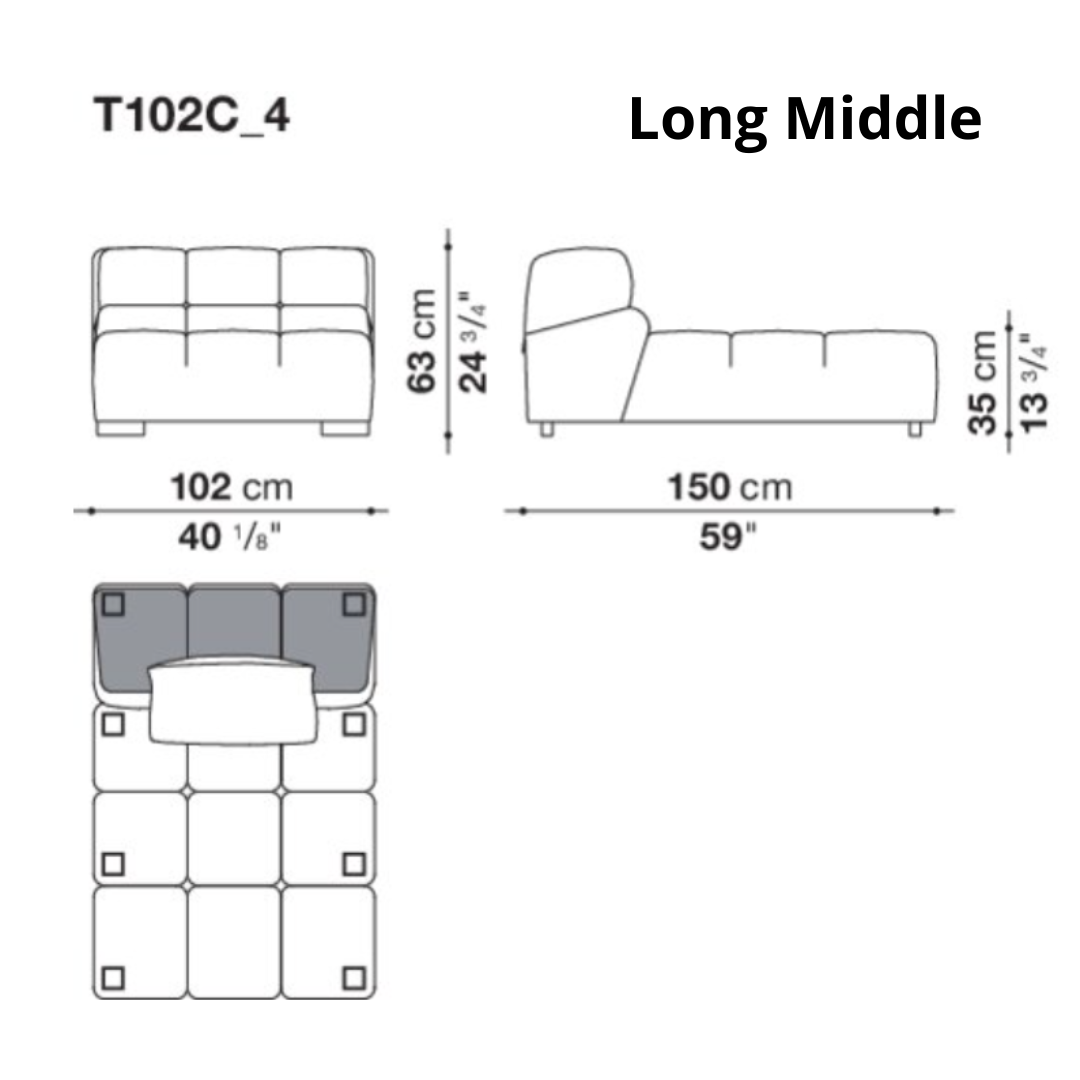 Long Middle Module – Tully Modular Sofa
