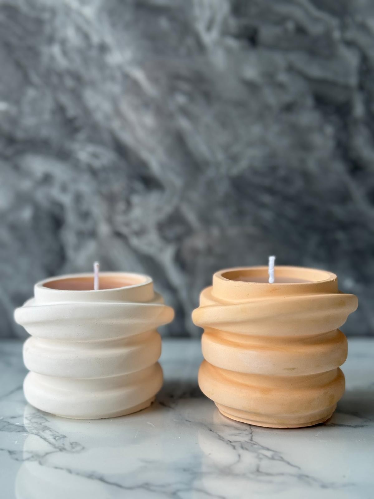 Candle Set of 2 CONCRETE | 447FLD1132