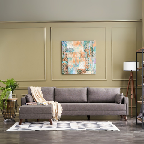 Bella – Brown L Shape Corner Sofa | Designer Sectional for Living Room