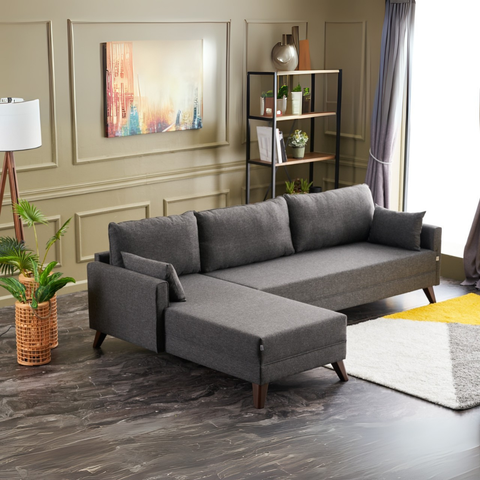 Bella – Anthracite L Shape Corner Sofa | Designer Sectional for Living Room