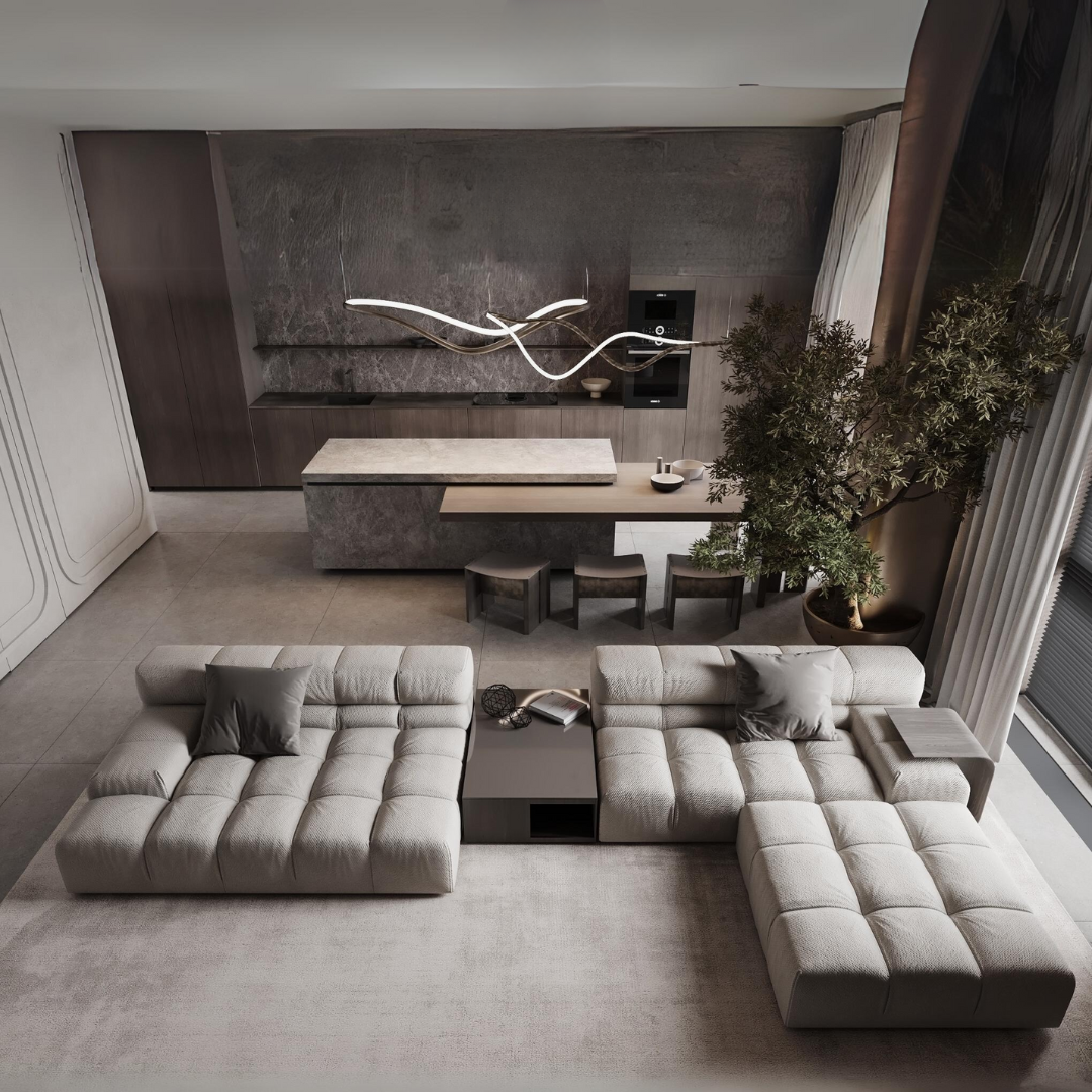 Right-Hand Low Armrest Corner Module for Tully Modular Sofa