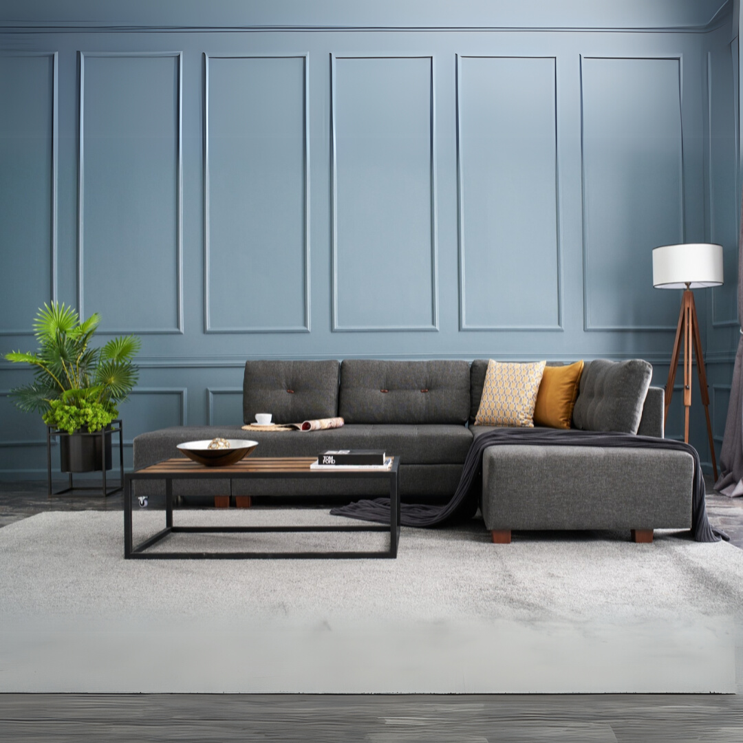 Manama – Anthracite L Shaped Corner Sofa Bed | Modular Sectional