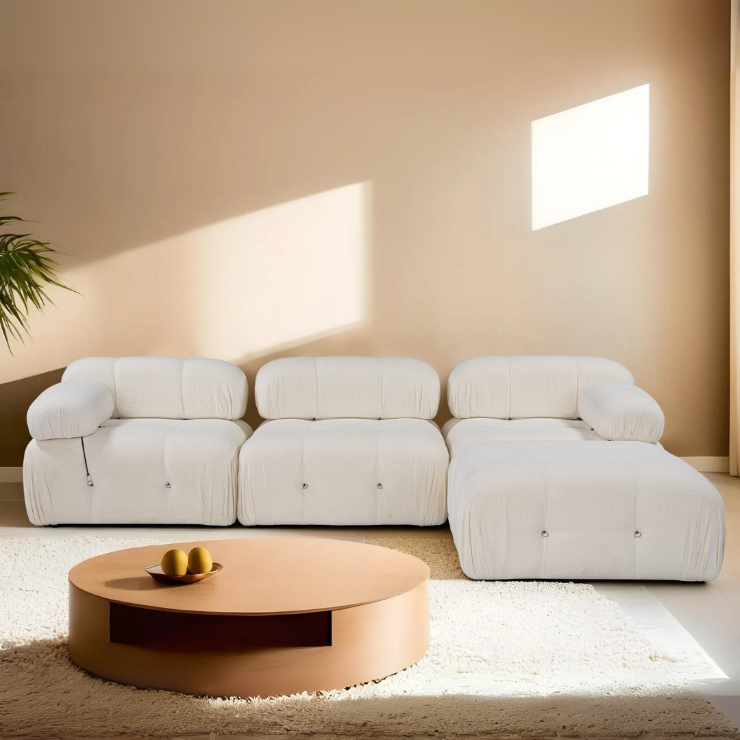 Bubble – White L Shape Corner Sofa | Designer Sectional for Living Room