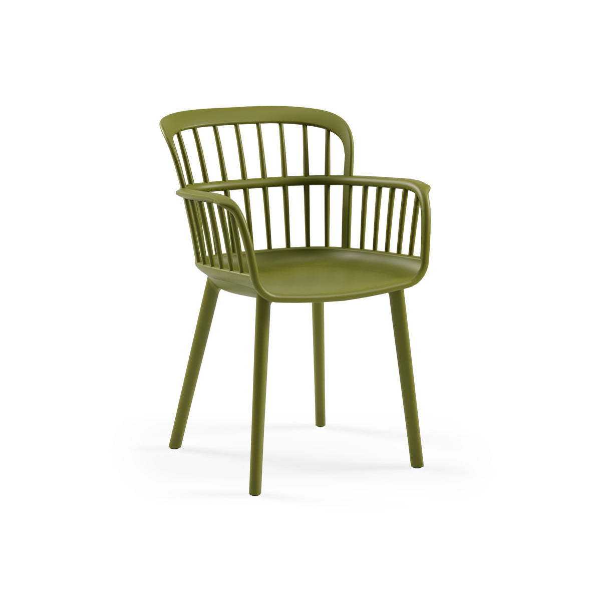Set of 2 Eva-P Polypropylene Dining Chairs in Khaki – product image 1